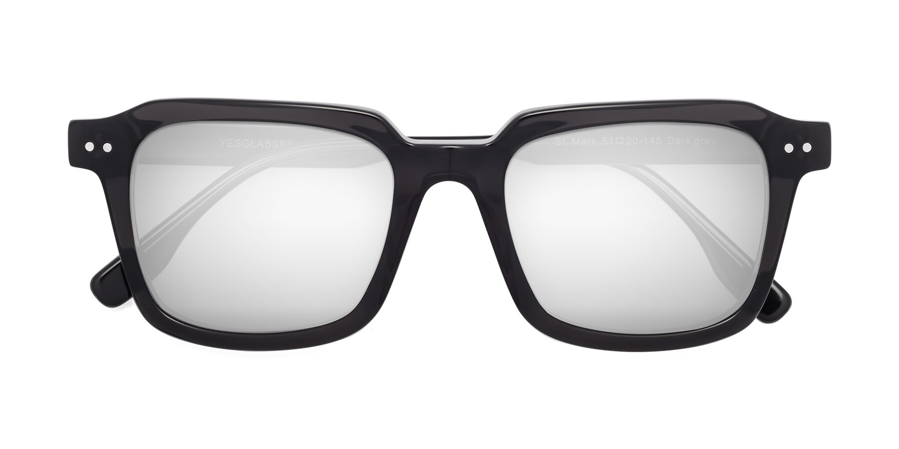 Folded Front of St. Mark in Dark Gray with Silver Mirrored Lenses