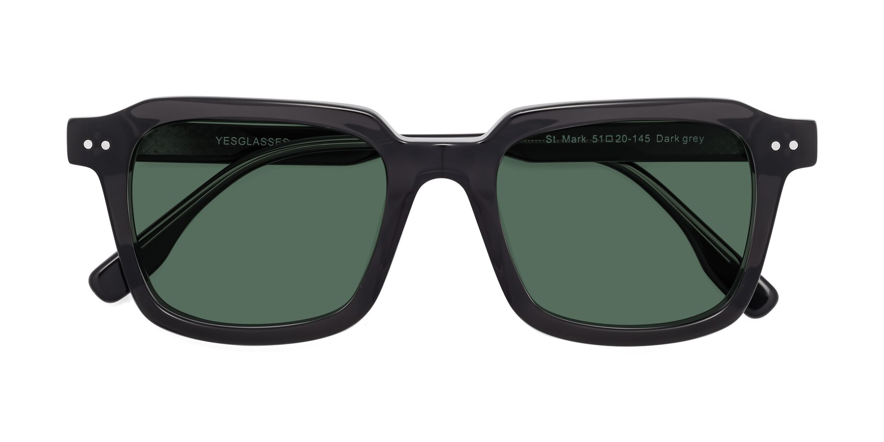 Folded Front of St. Mark in Dark Gray with Green Polarized Lenses