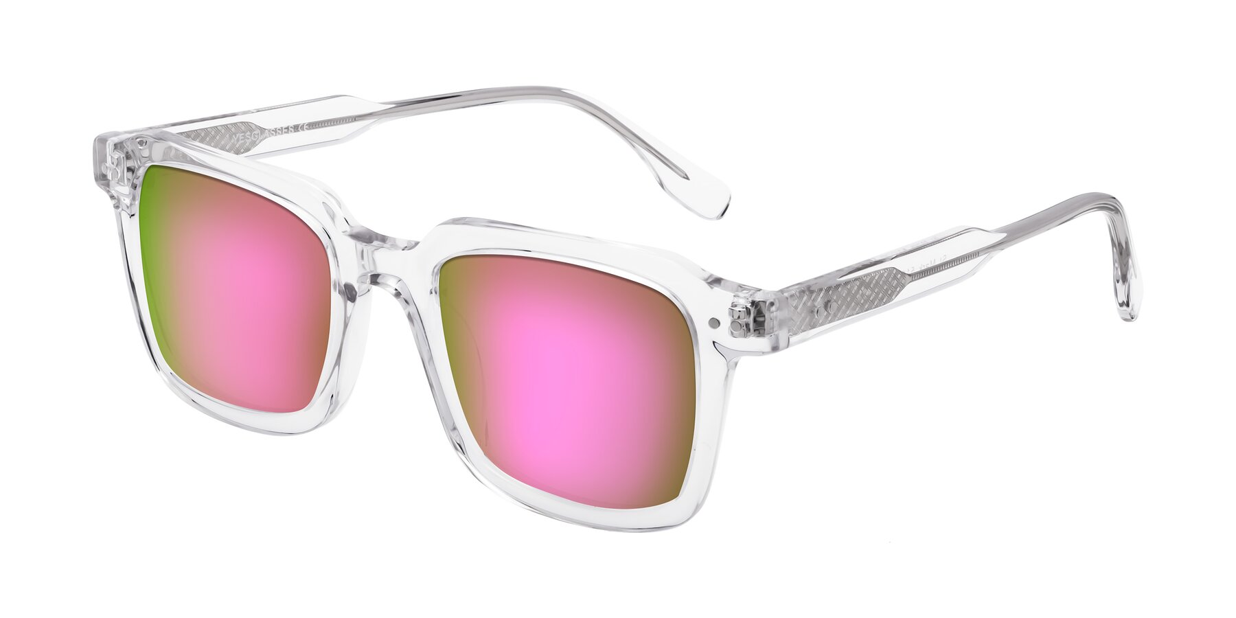 Angle of St. Mark in Clear with Pink Mirrored Lenses