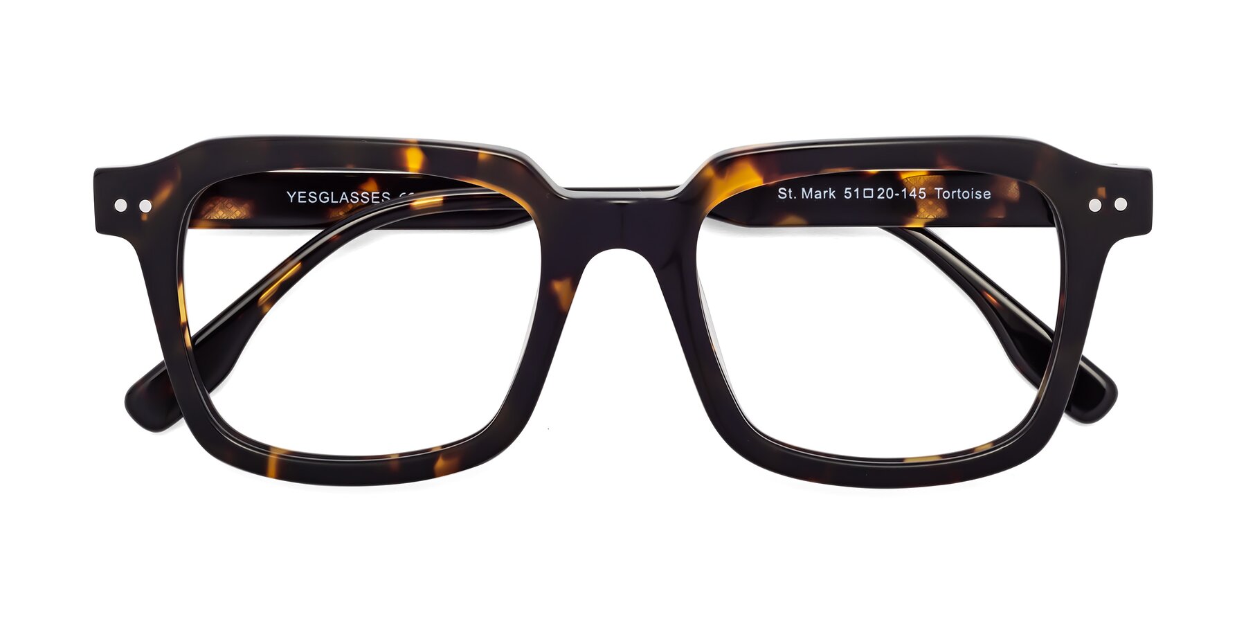 Folded Front of St. Mark in Tortoise with Clear Blue Light Blocking Lenses