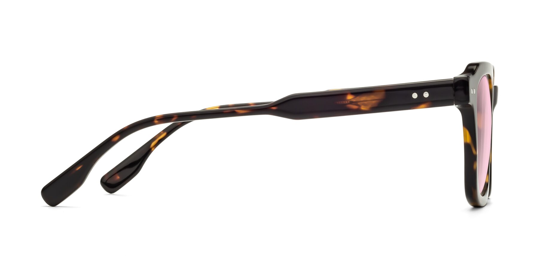 Side of St. Mark in Tortoise with Light Pink Tinted Lenses