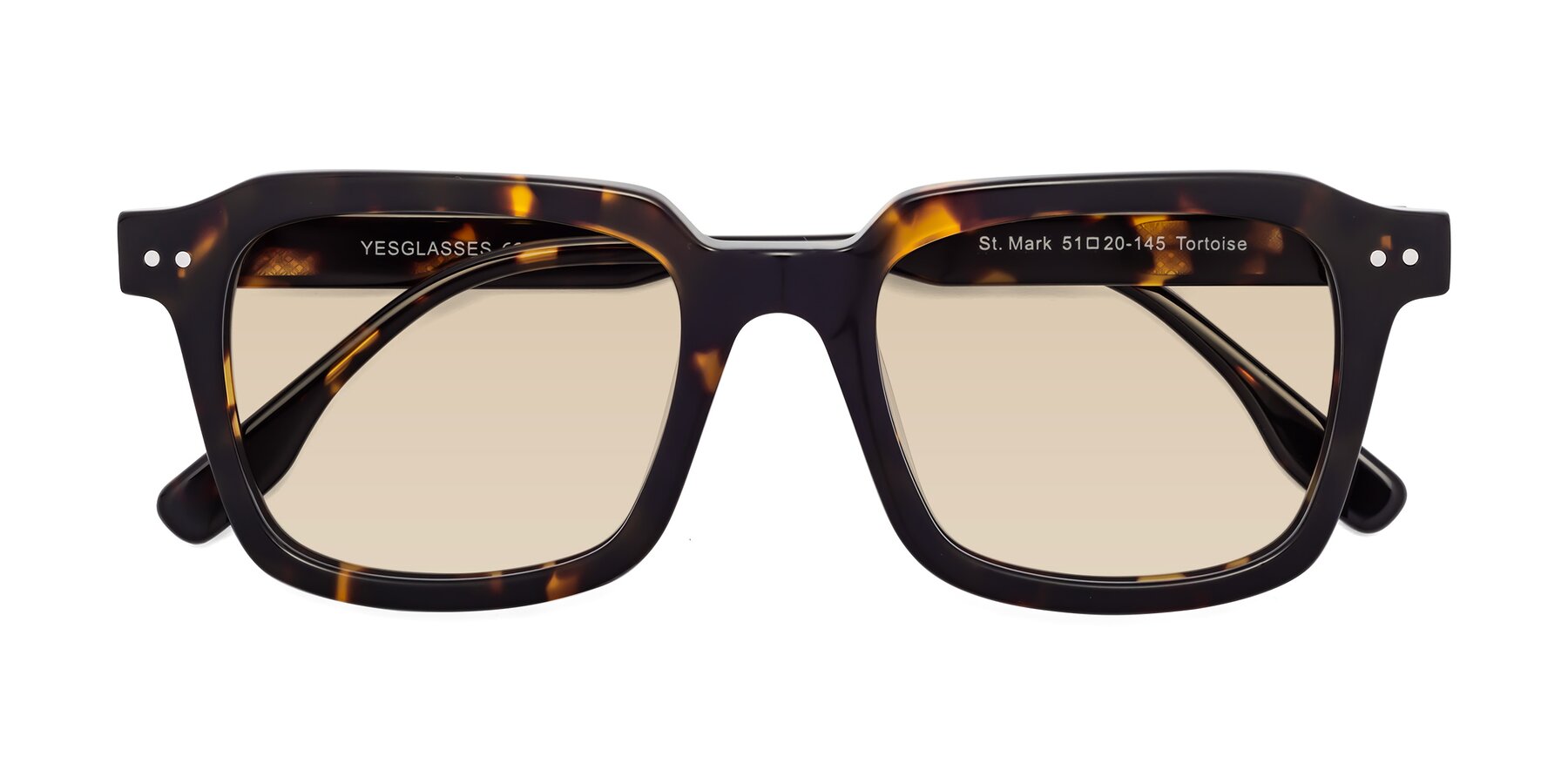 Folded Front of St. Mark in Tortoise with Light Brown Tinted Lenses