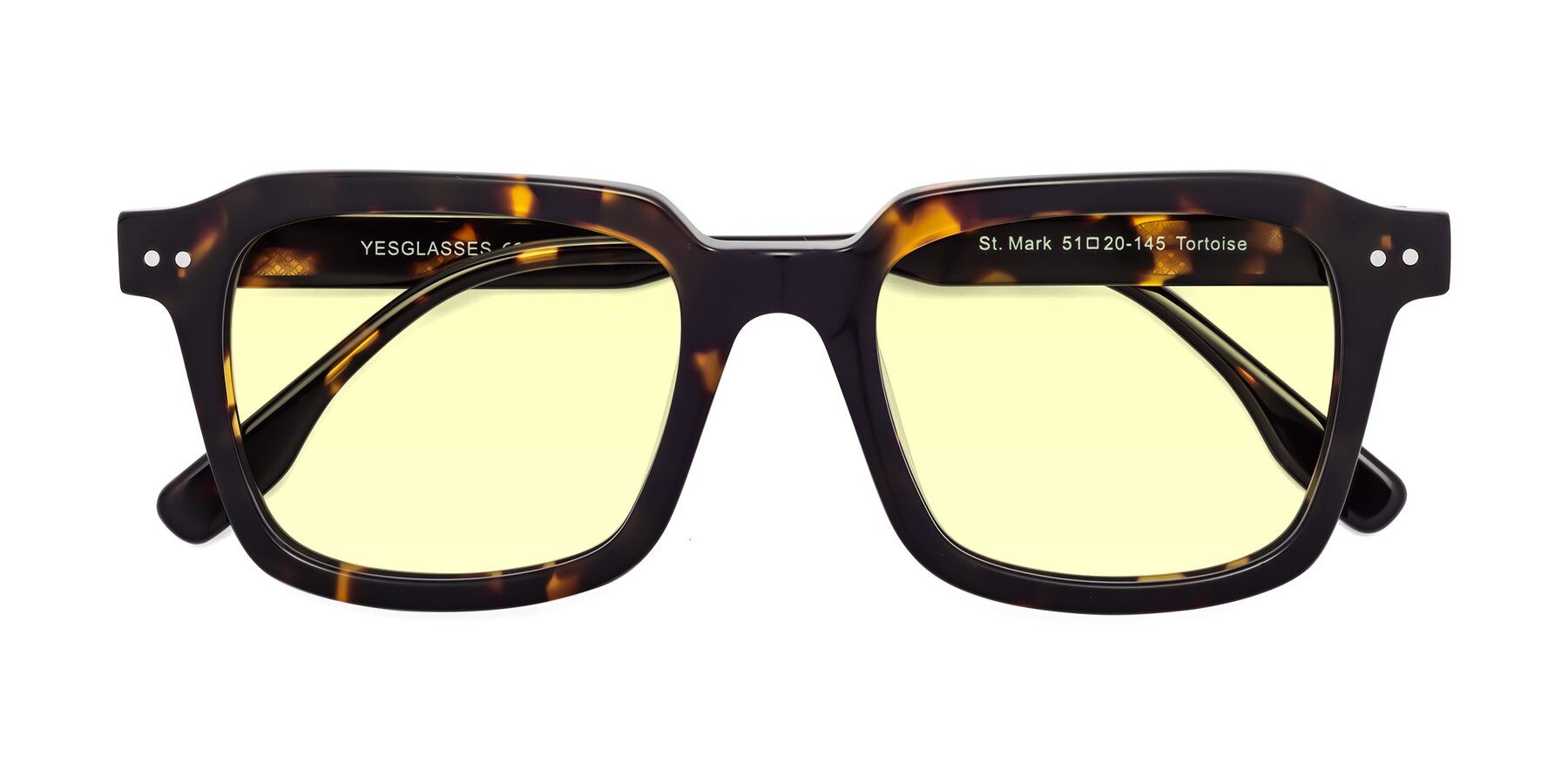 Folded Front of St. Mark in Tortoise with Light Yellow Tinted Lenses