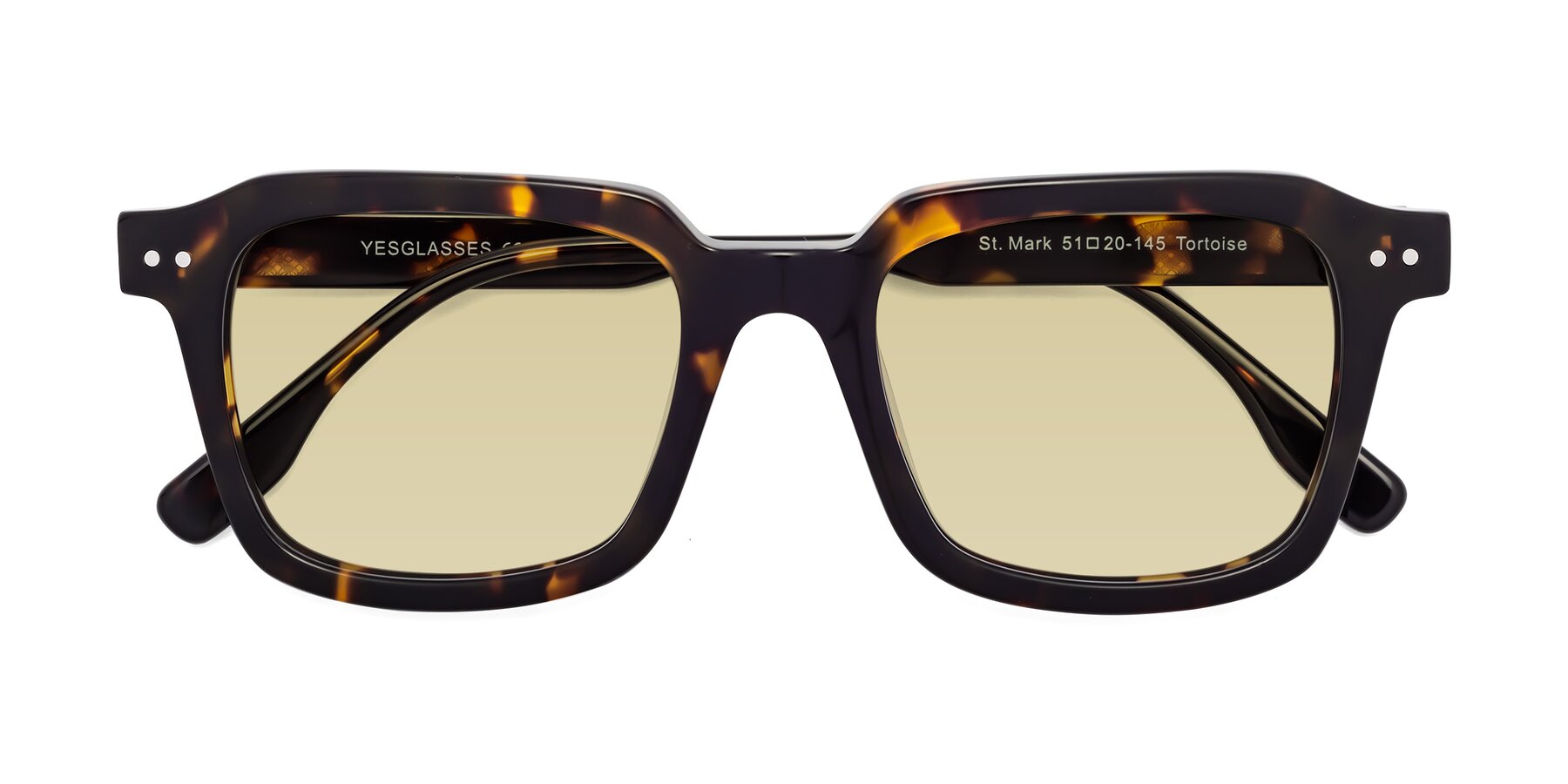 Folded Front of St. Mark in Tortoise with Light Champagne Tinted Lenses