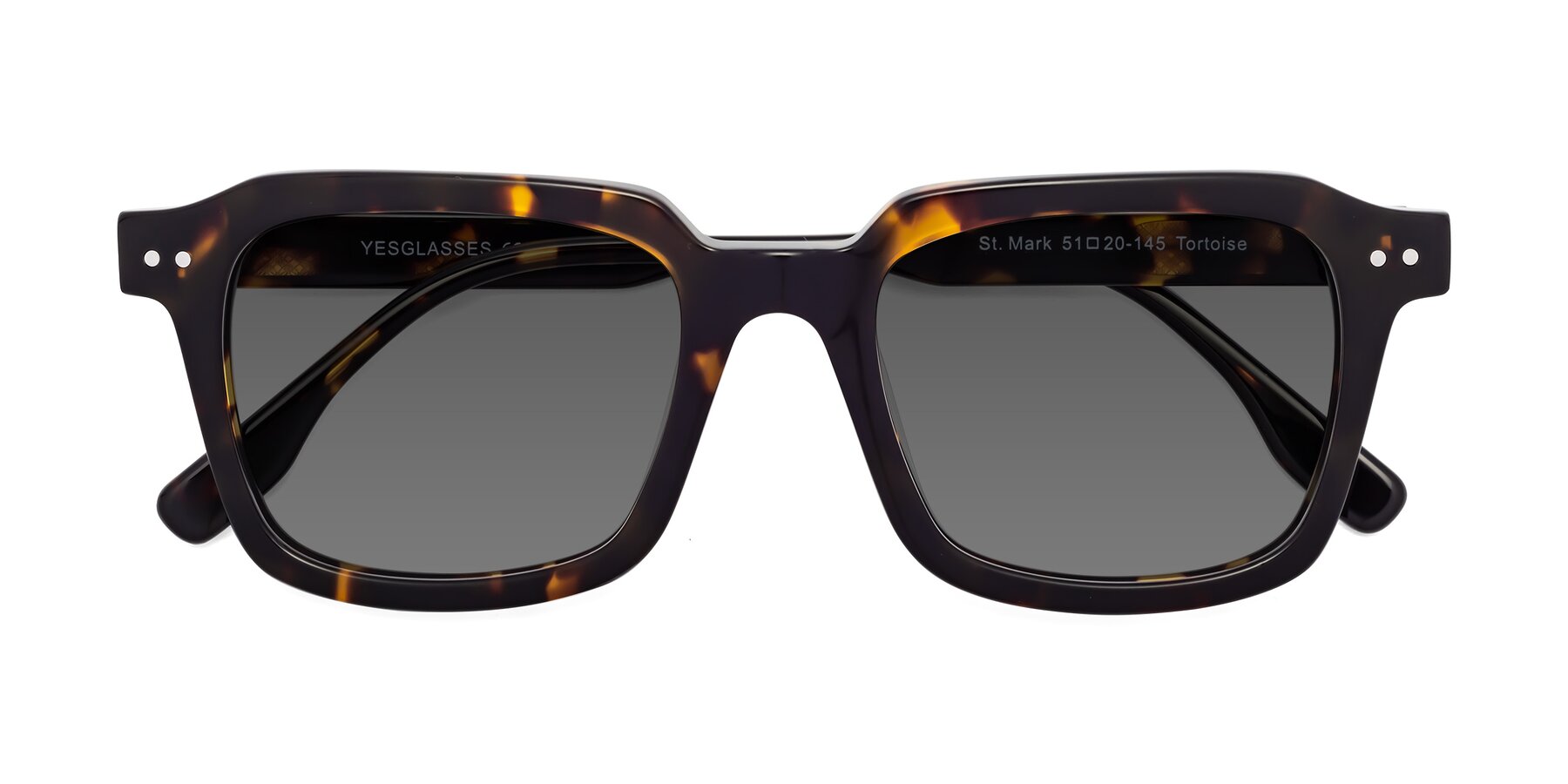 Folded Front of St. Mark in Tortoise with Medium Gray Tinted Lenses