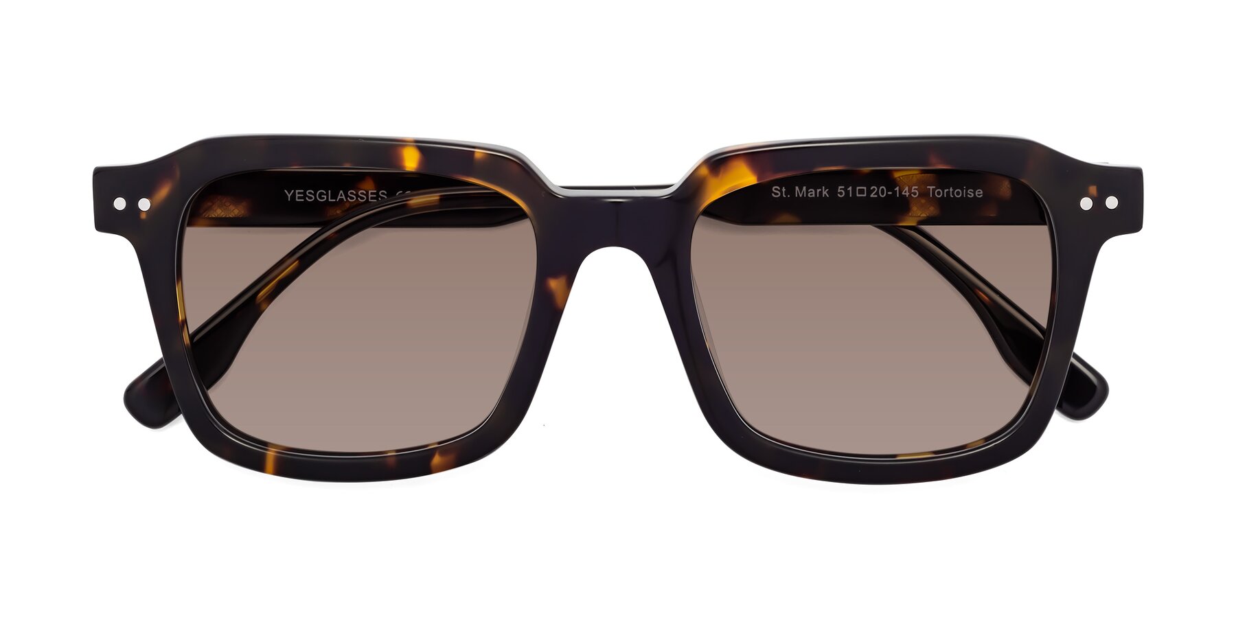 Folded Front of St. Mark in Tortoise with Medium Brown Tinted Lenses