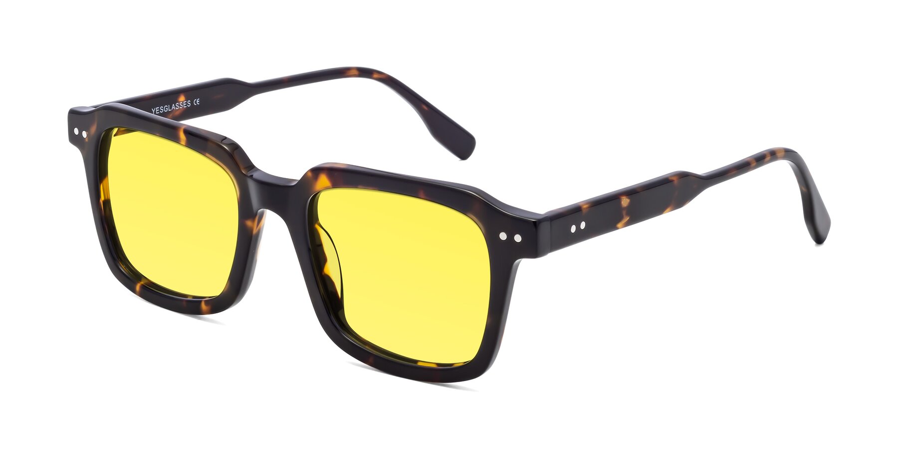 Angle of St. Mark in Tortoise with Medium Yellow Tinted Lenses