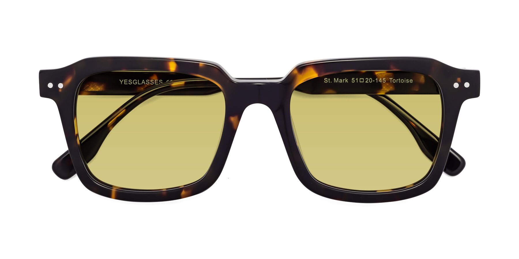 Folded Front of St. Mark in Tortoise with Medium Champagne Tinted Lenses