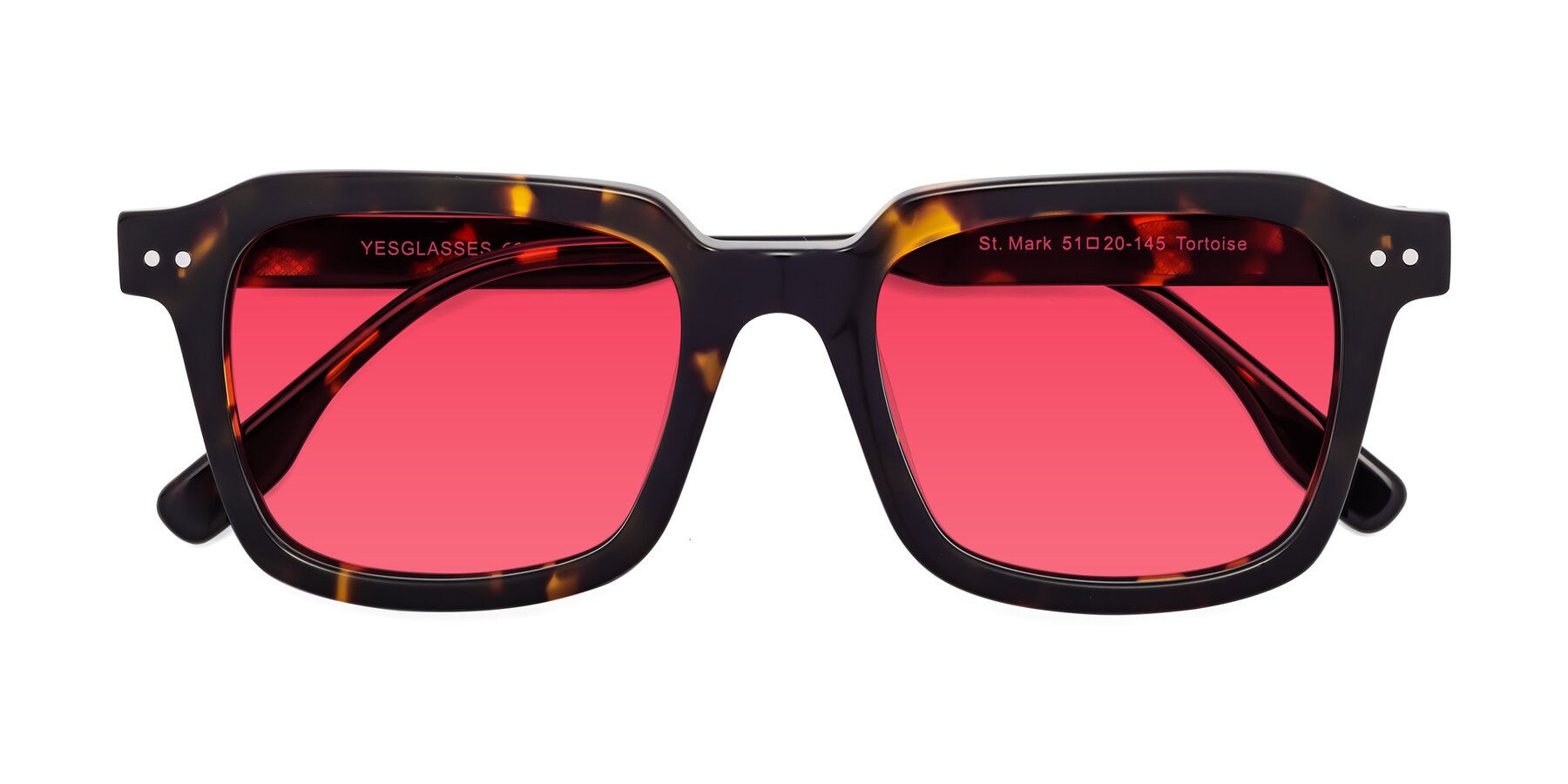 Folded Front of St. Mark in Tortoise with Red Tinted Lenses