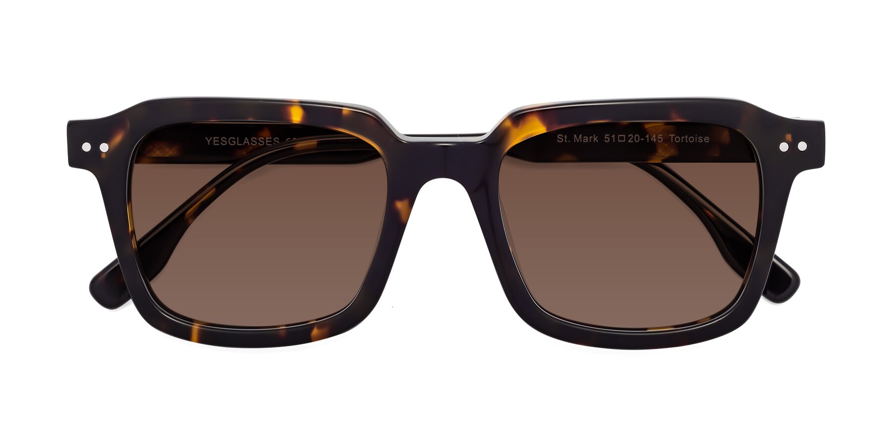 Folded Front of St. Mark in Tortoise with Brown Tinted Lenses