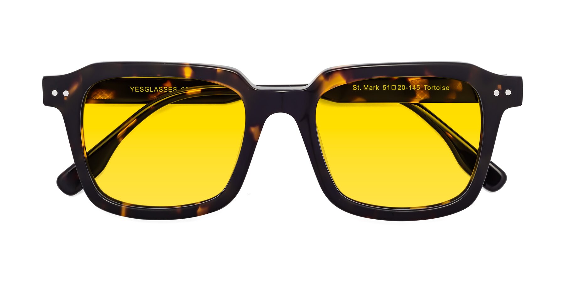 Folded Front of St. Mark in Tortoise with Yellow Tinted Lenses