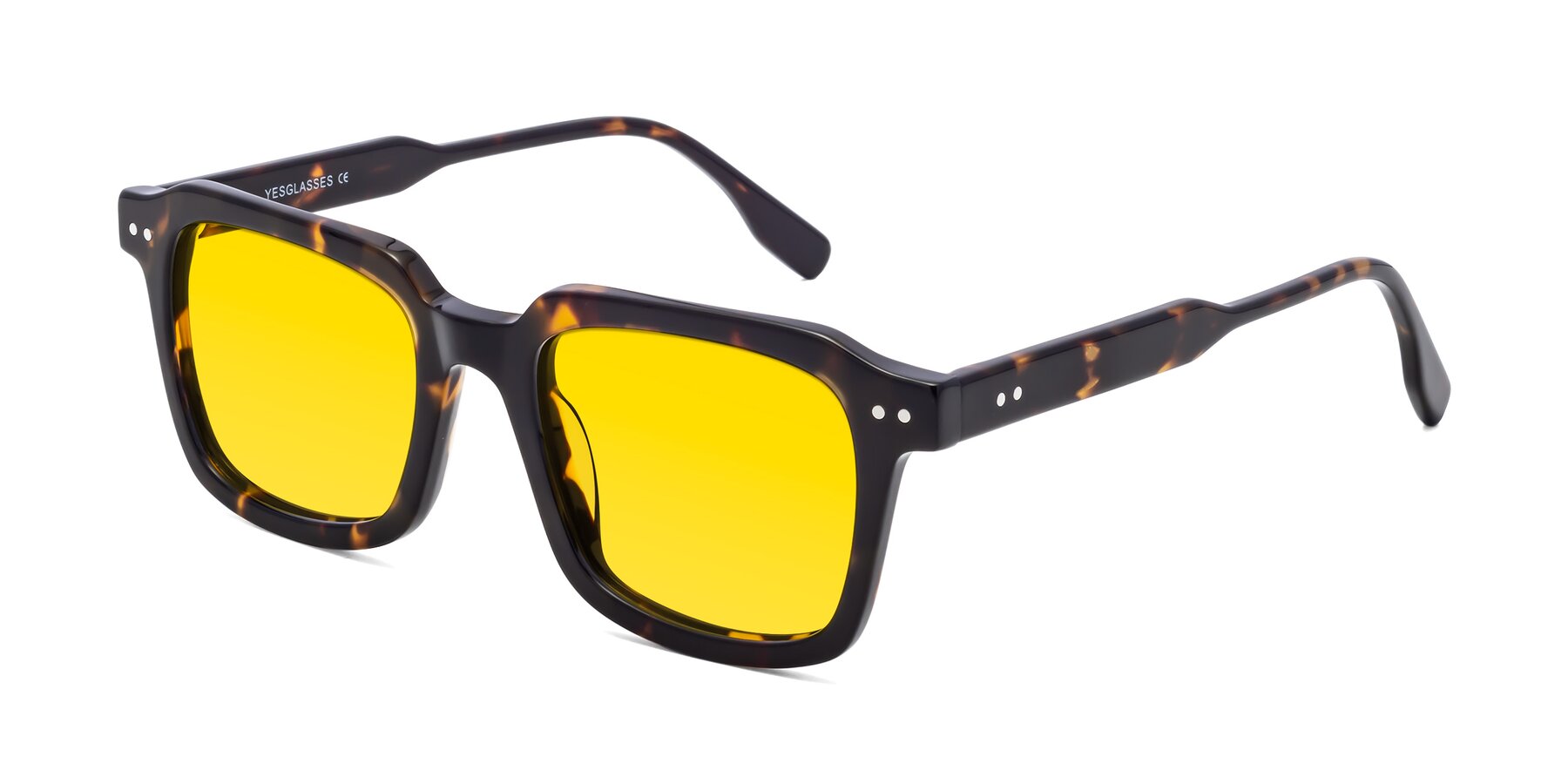 Angle of St. Mark in Tortoise with Yellow Tinted Lenses