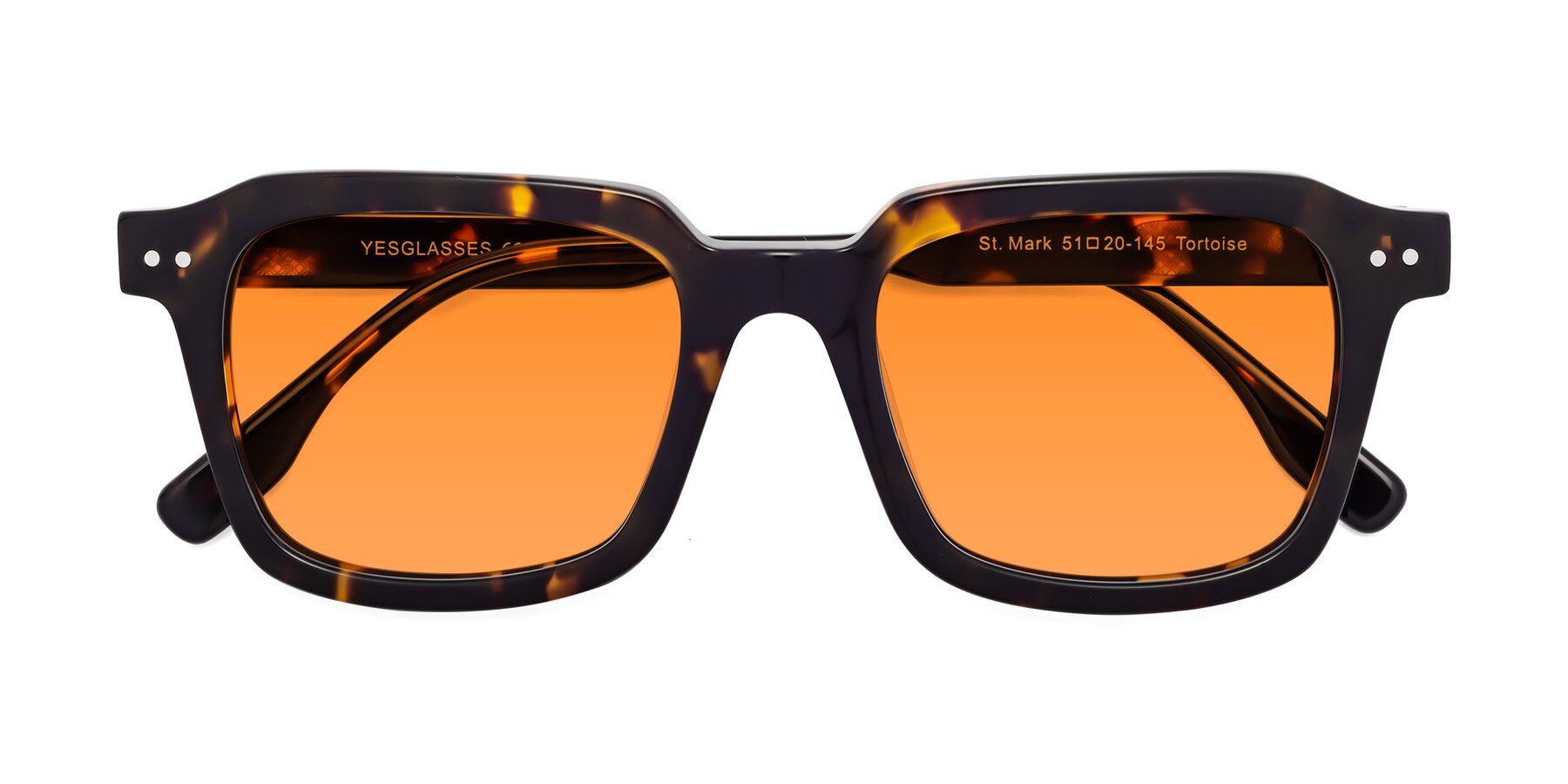 Folded Front of St. Mark in Tortoise with Orange Tinted Lenses