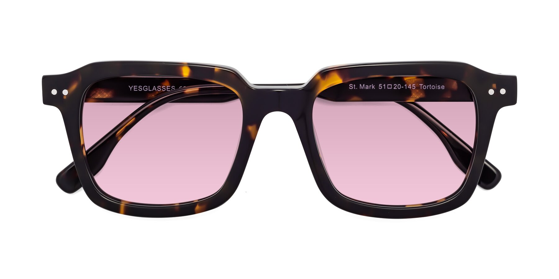 Folded Front of St. Mark in Tortoise with Light Wine Tinted Lenses