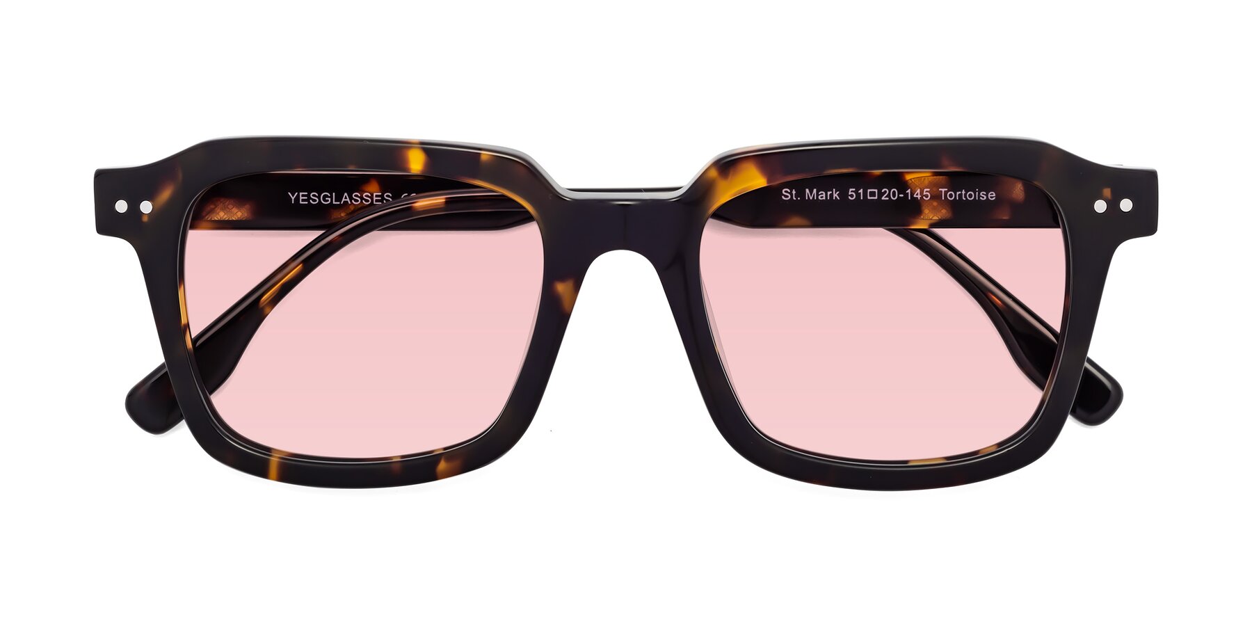 Folded Front of St. Mark in Tortoise with Light Garnet Tinted Lenses