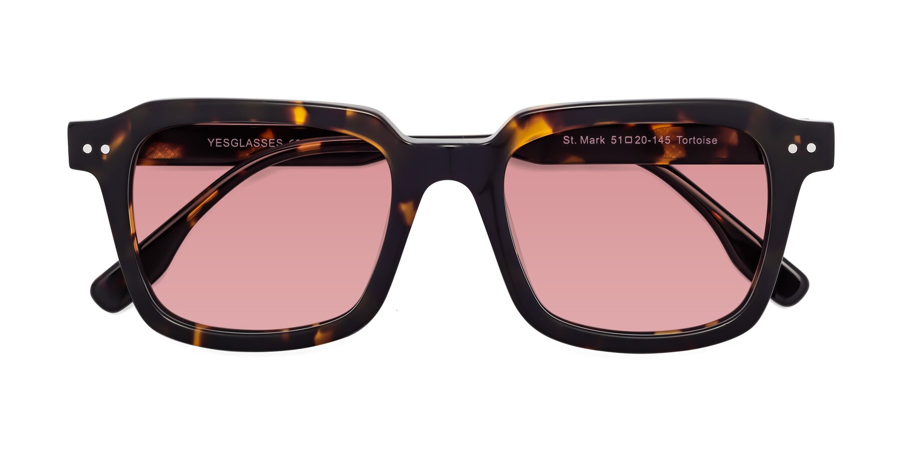 Folded Front of St. Mark in Tortoise with Medium Garnet Tinted Lenses