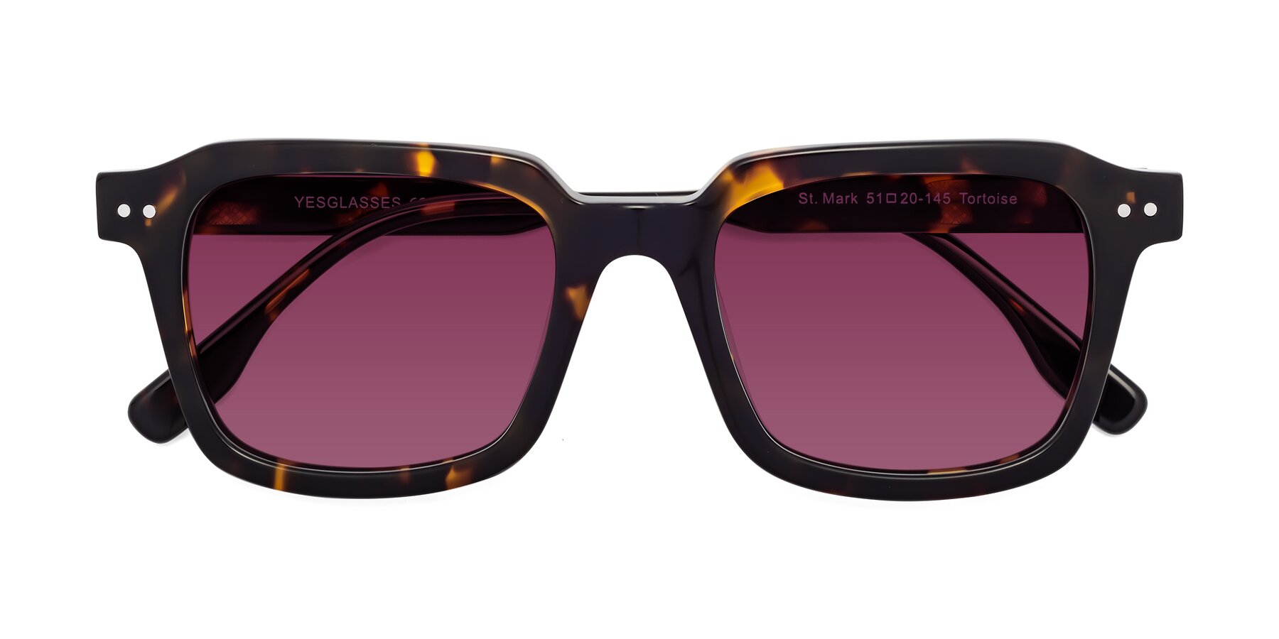 Folded Front of St. Mark in Tortoise with Wine Tinted Lenses