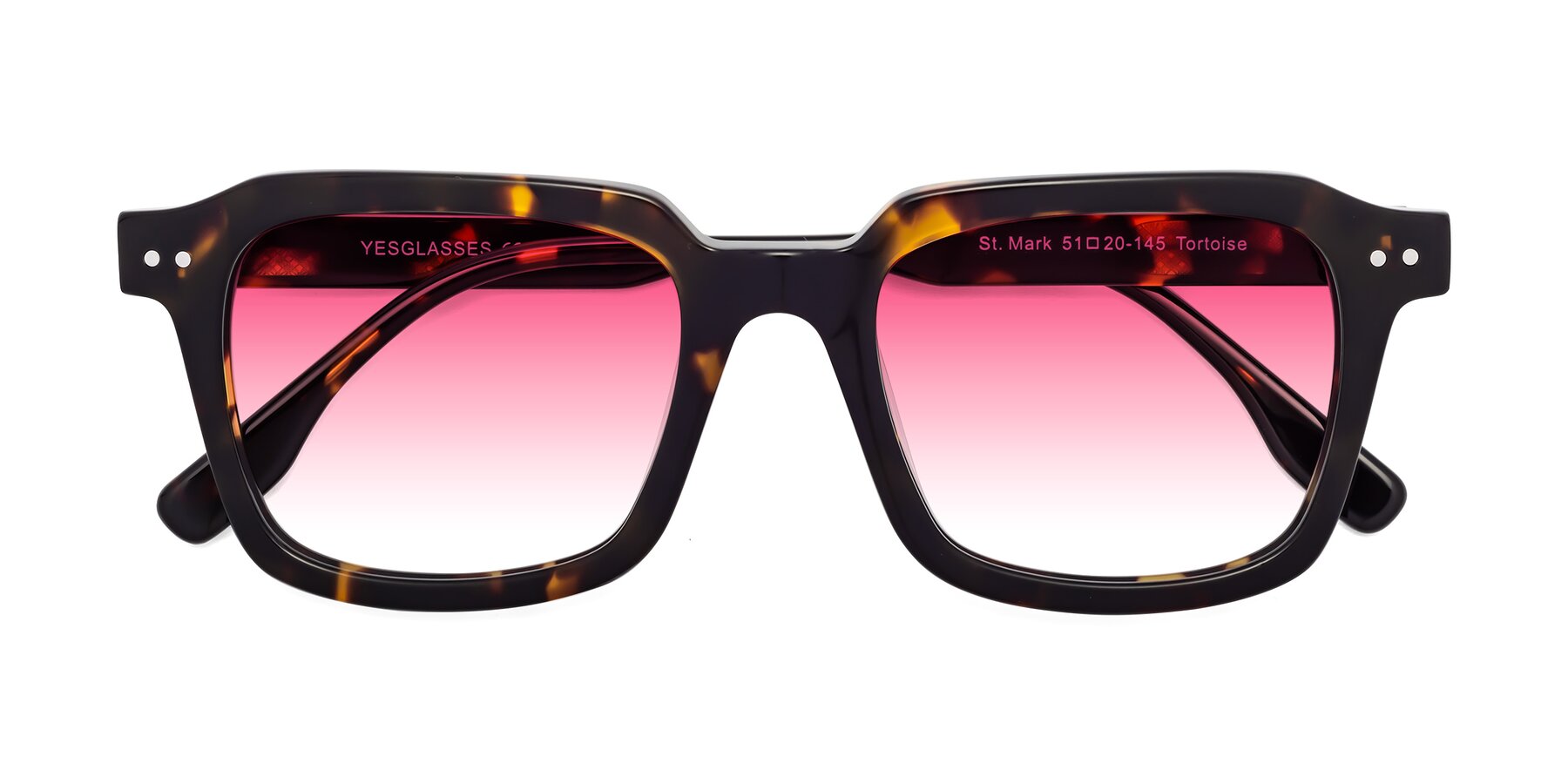 Folded Front of St. Mark in Tortoise with Pink Gradient Lenses