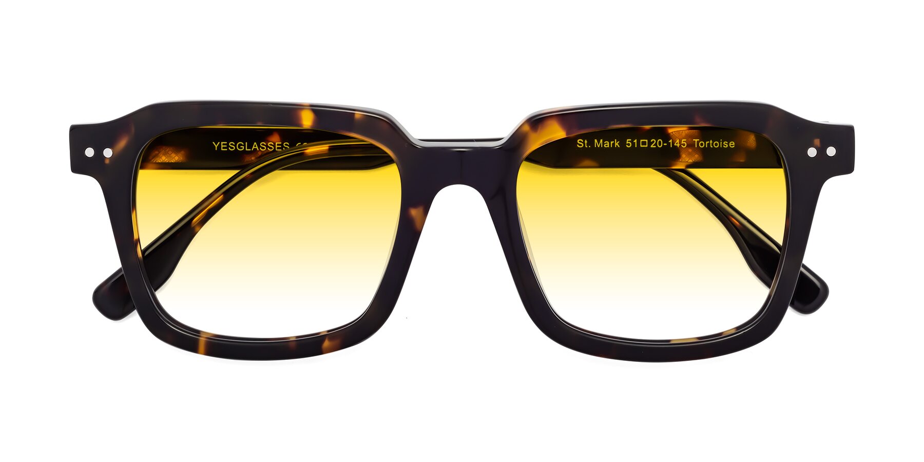 Folded Front of St. Mark in Tortoise with Yellow Gradient Lenses