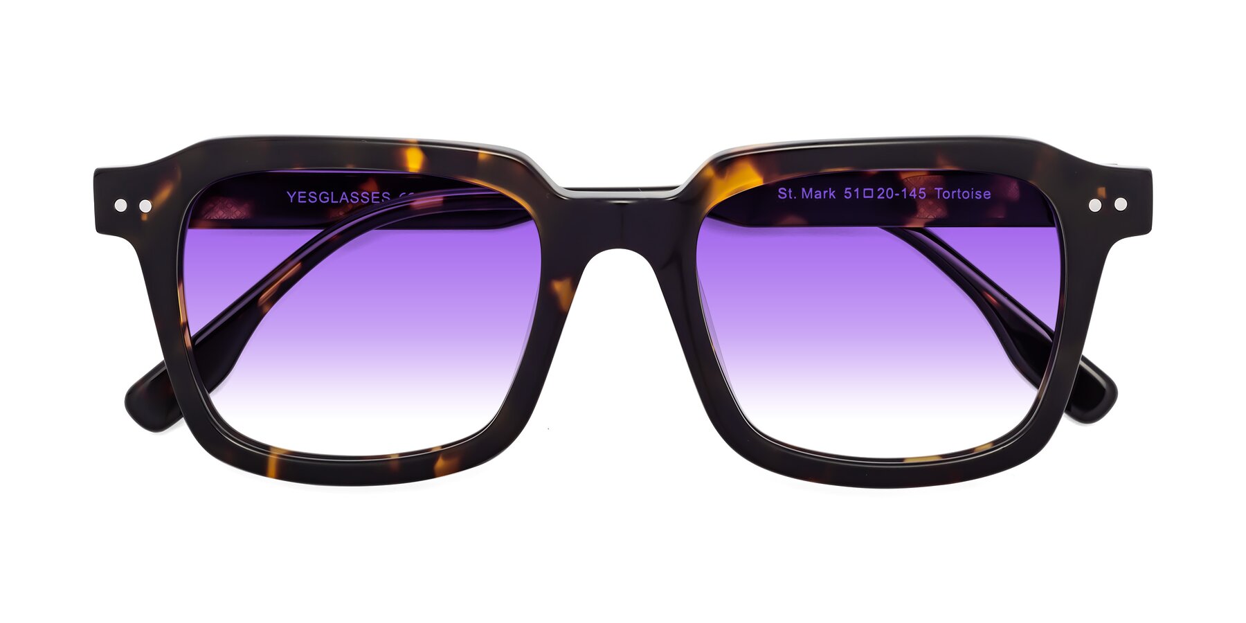 Folded Front of St. Mark in Tortoise with Purple Gradient Lenses