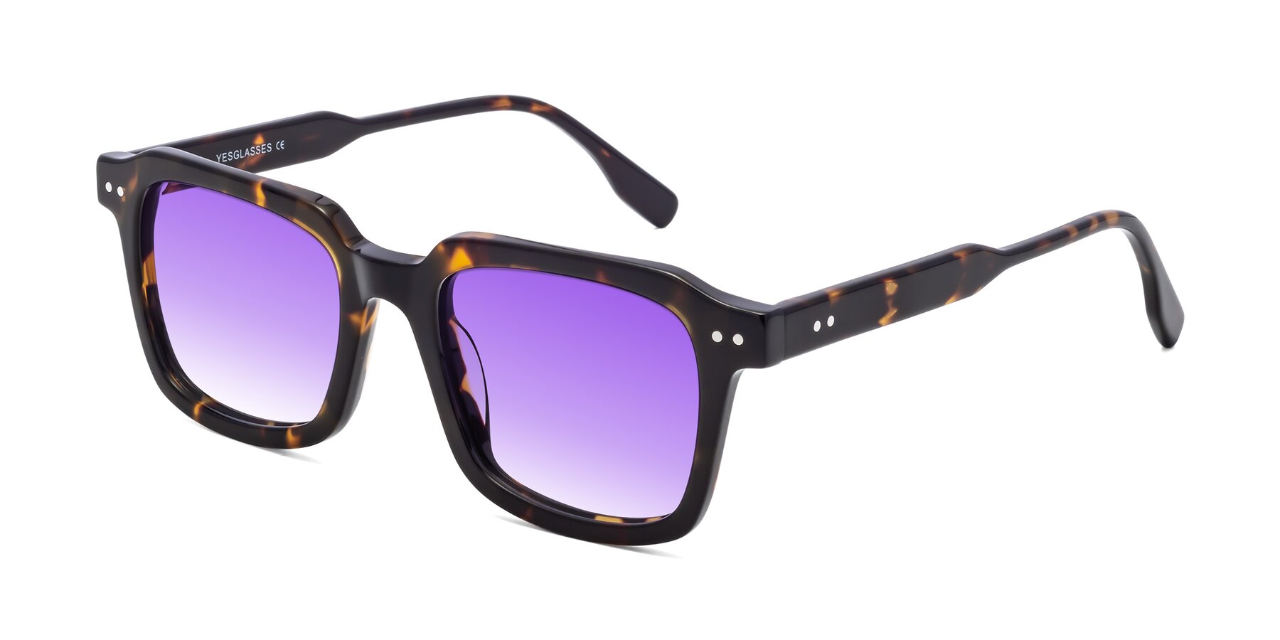 Angle of St. Mark in Tortoise with Purple Gradient Lenses