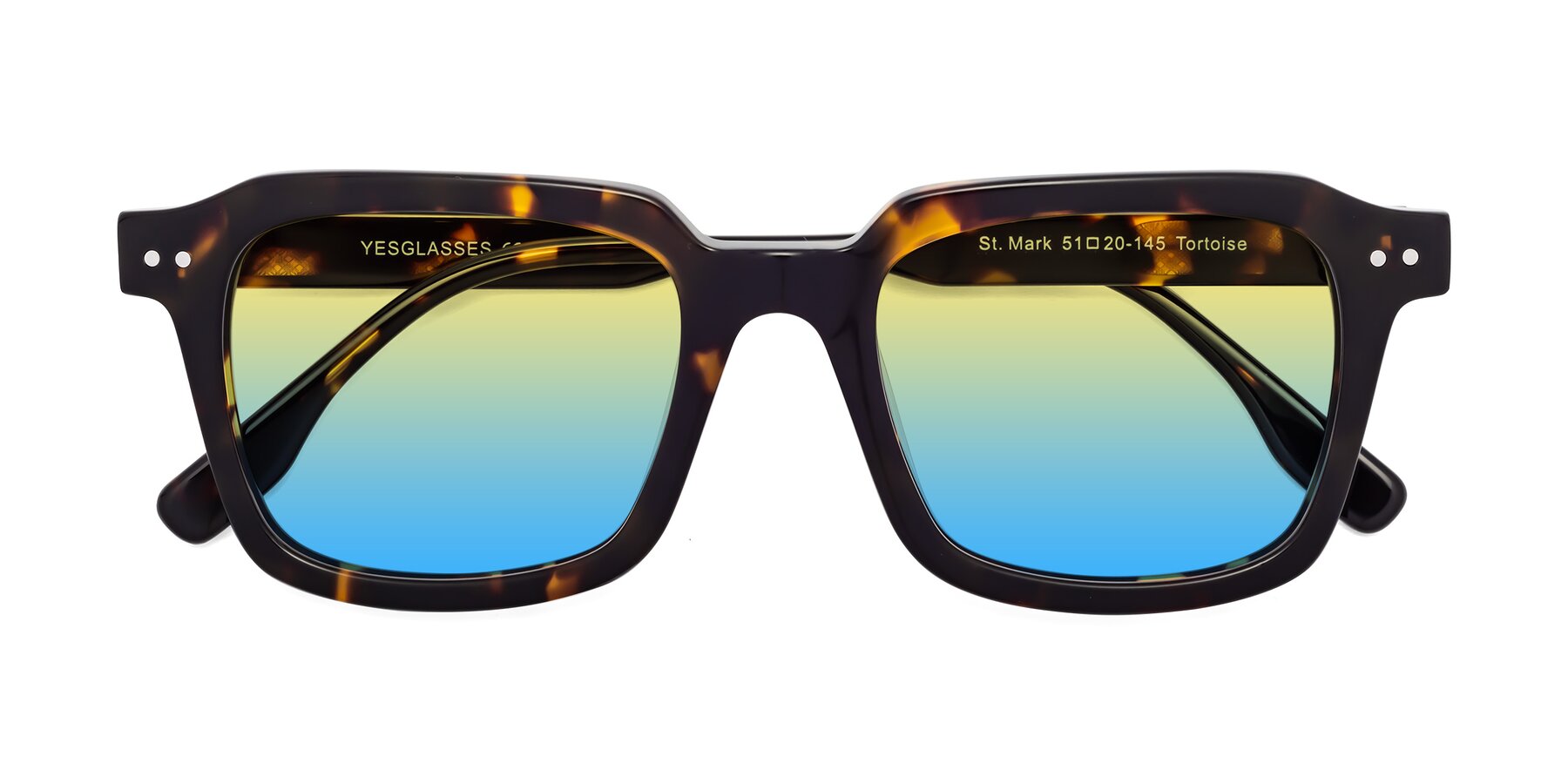 Folded Front of St. Mark in Tortoise with Yellow / Blue Gradient Lenses
