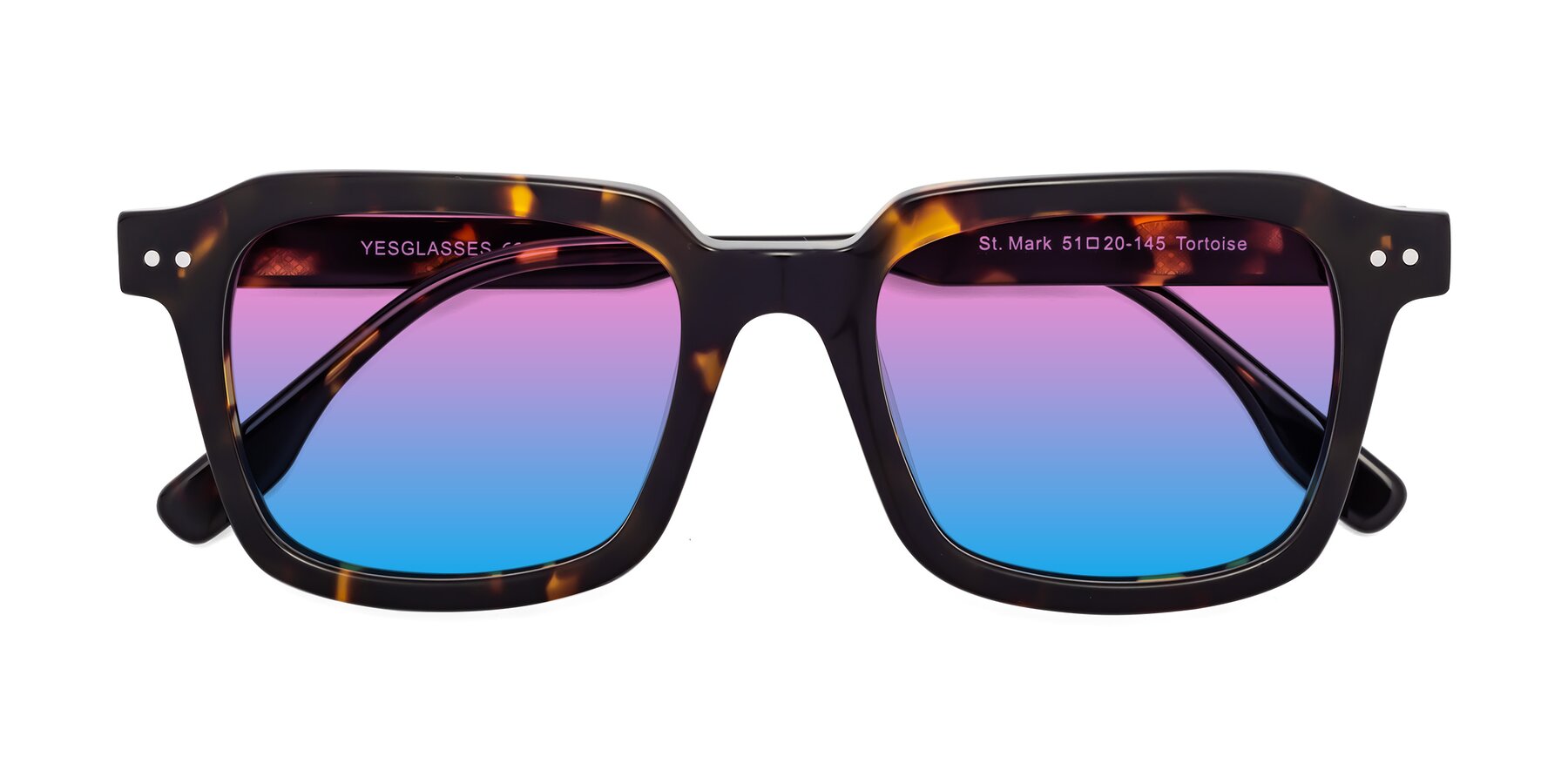 Folded Front of St. Mark in Tortoise with Pink / Blue Gradient Lenses