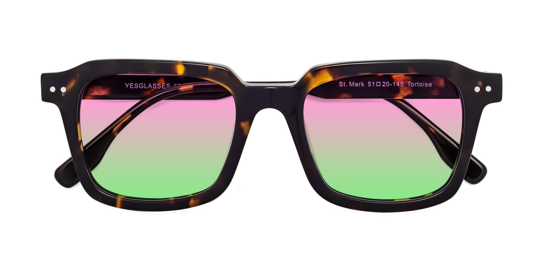 Folded Front of St. Mark in Tortoise with Pink / Green Gradient Lenses