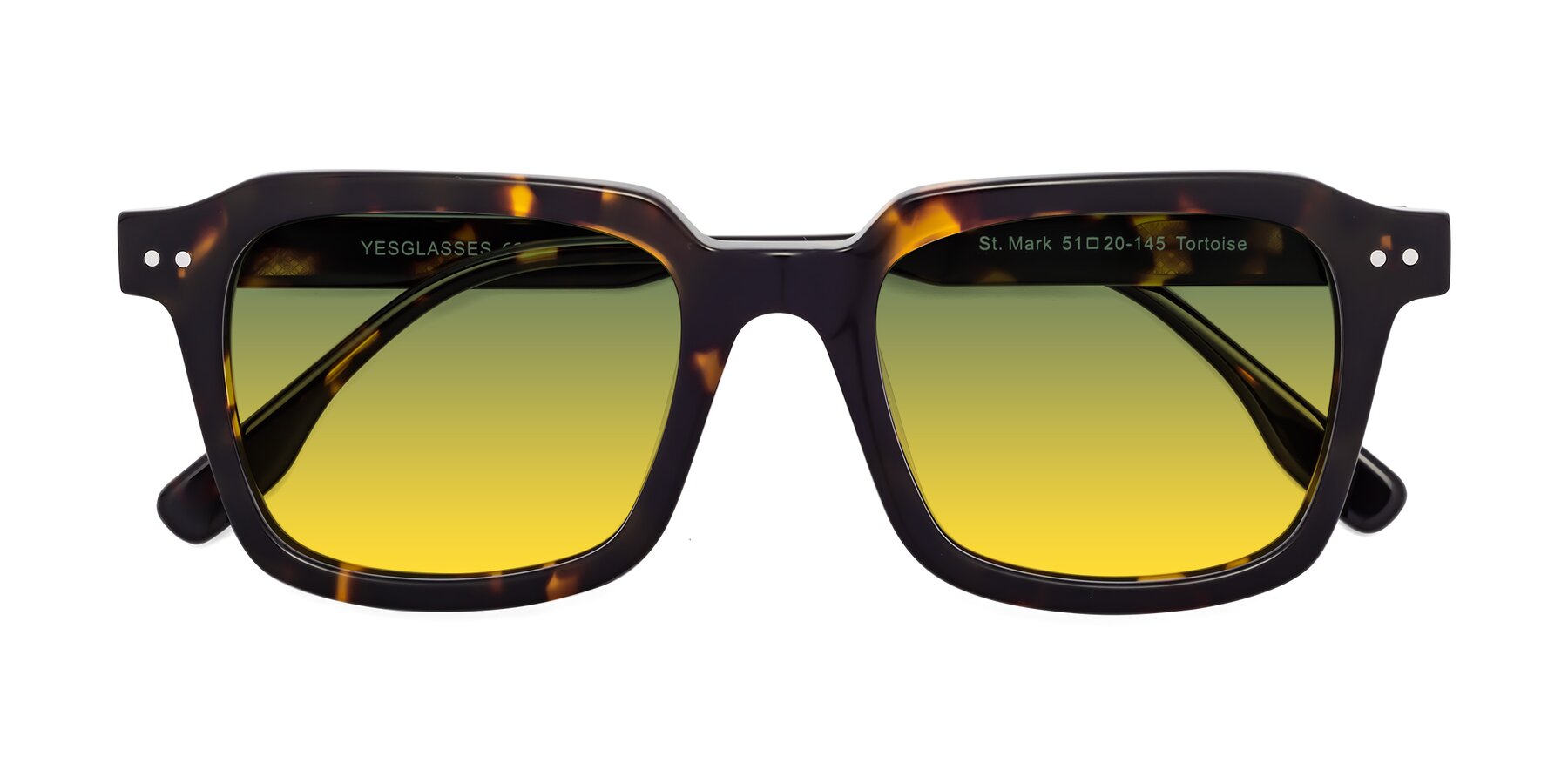 Folded Front of St. Mark in Tortoise with Green / Yellow Gradient Lenses