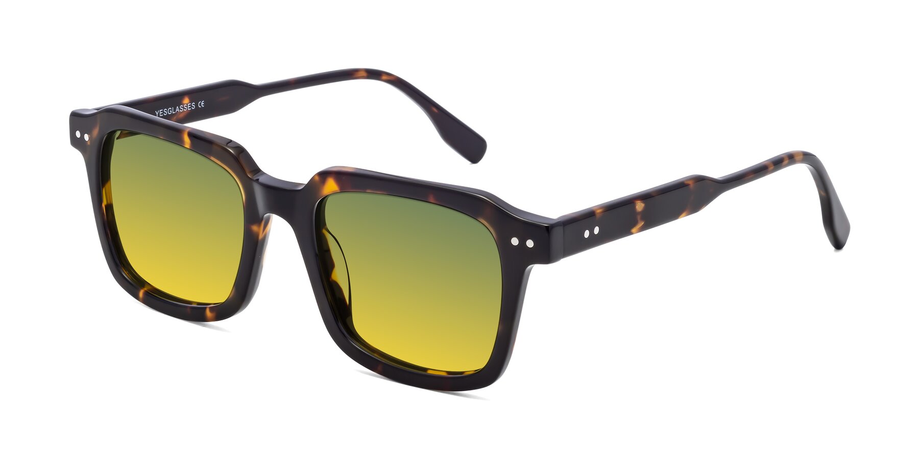 Angle of St. Mark in Tortoise with Green / Yellow Gradient Lenses