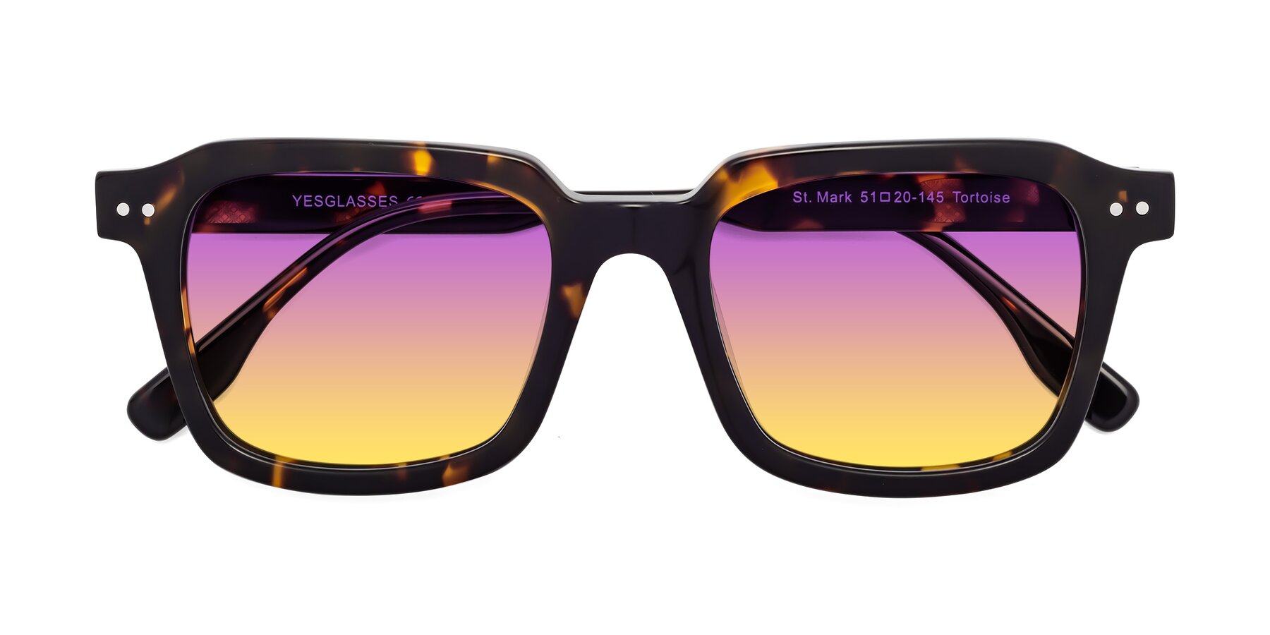Folded Front of St. Mark in Tortoise with Purple / Yellow Gradient Lenses