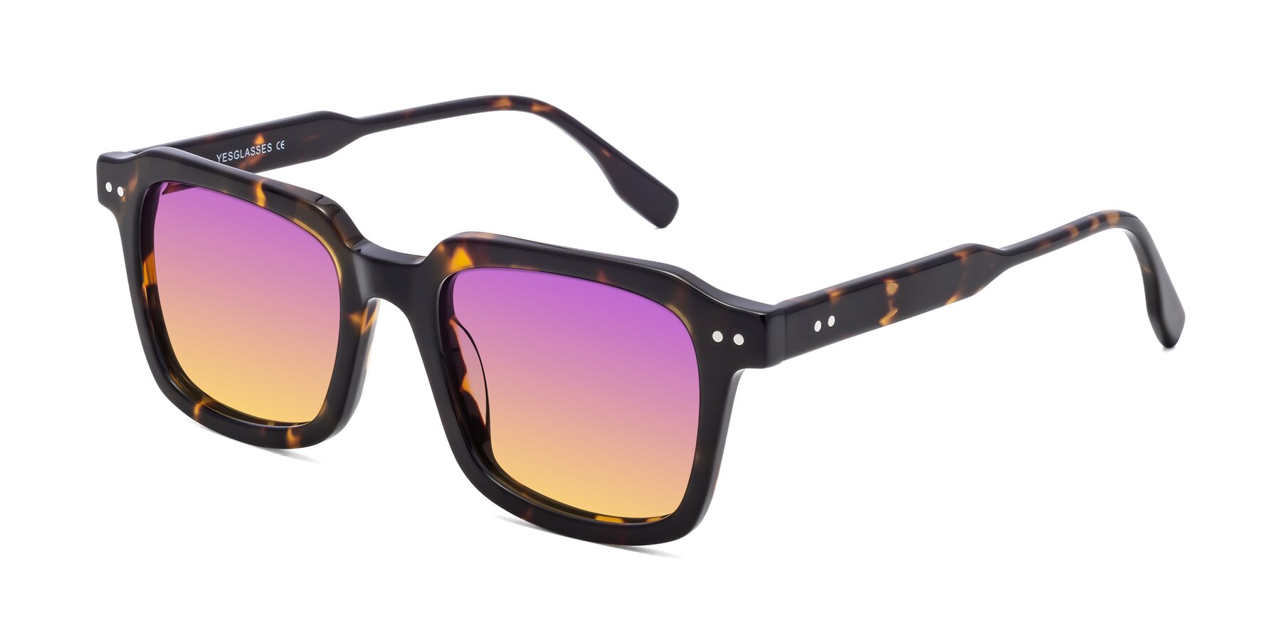 Angle of St. Mark in Tortoise with Purple / Yellow Gradient Lenses