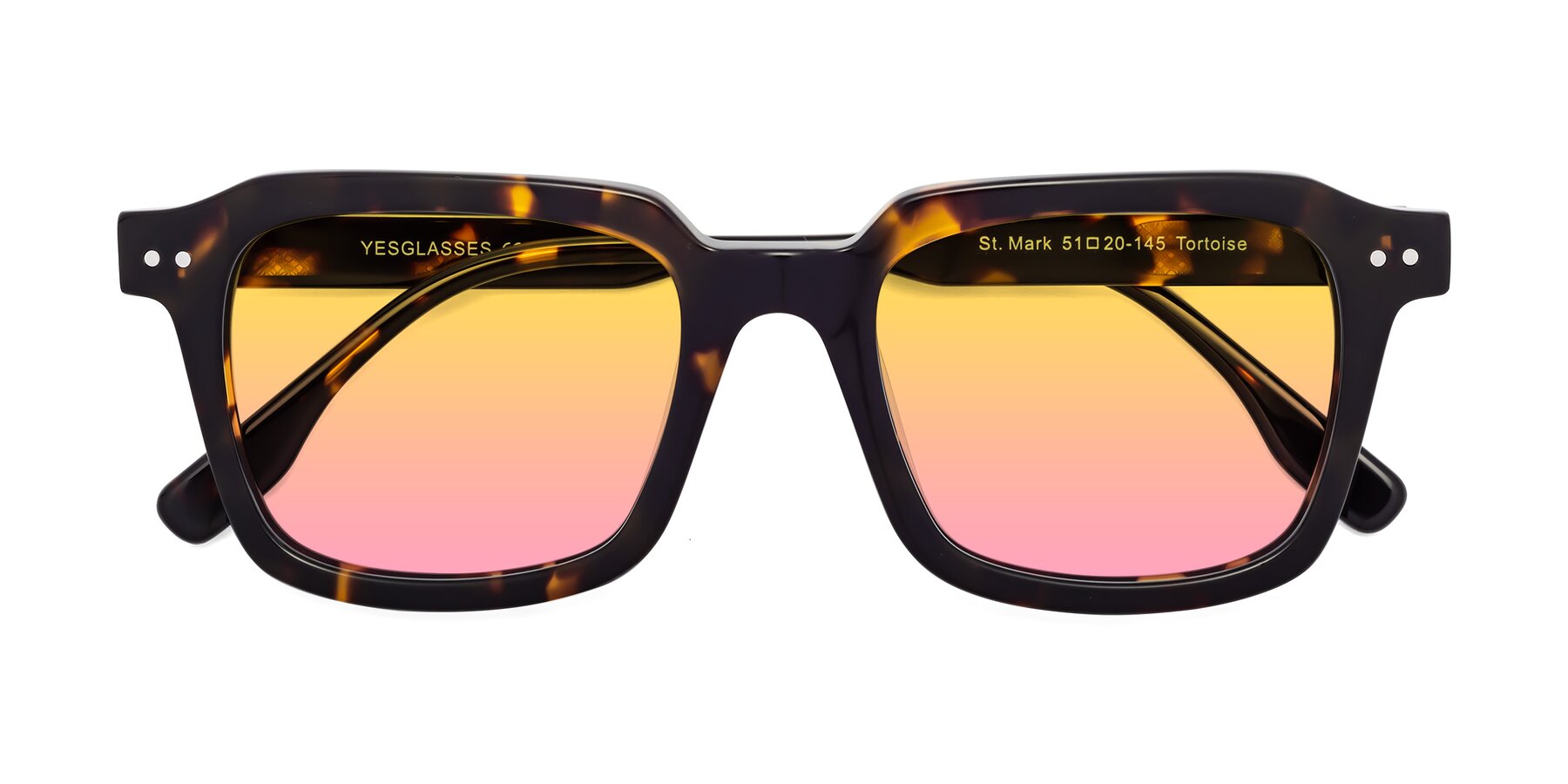 Folded Front of St. Mark in Tortoise with Yellow / Pink Gradient Lenses