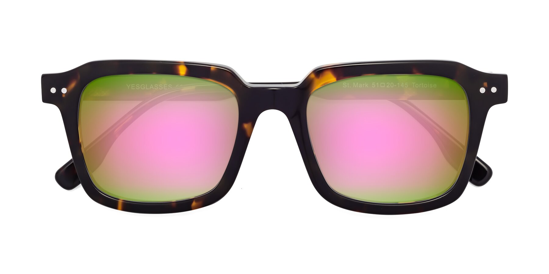 Folded Front of St. Mark in Tortoise with Pink Mirrored Lenses