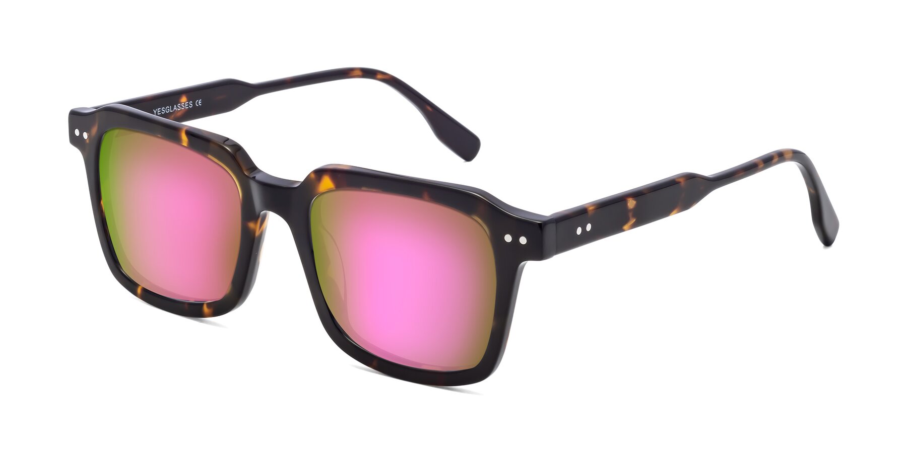 Angle of St. Mark in Tortoise with Pink Mirrored Lenses