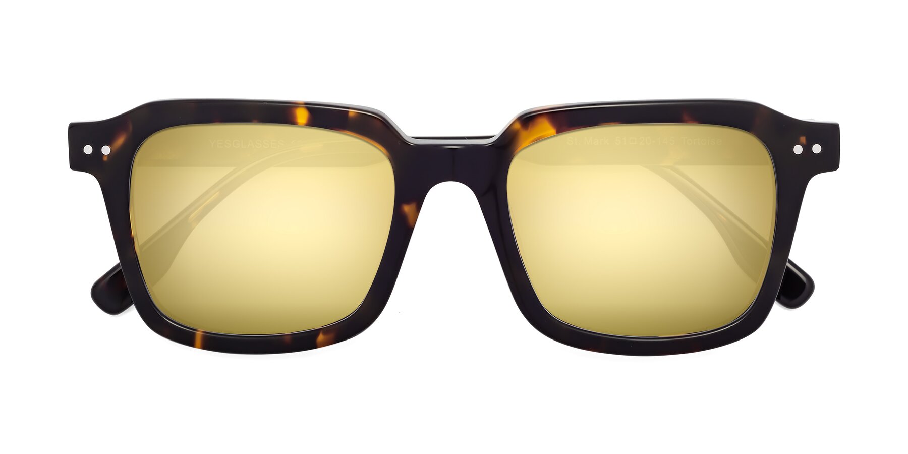 Folded Front of St. Mark in Tortoise with Gold Mirrored Lenses
