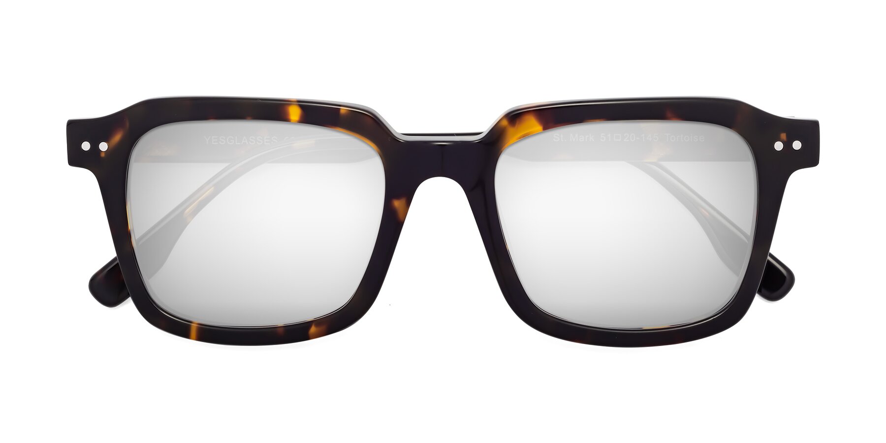 Folded Front of St. Mark in Tortoise with Silver Mirrored Lenses
