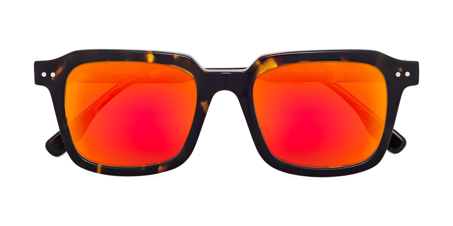 Folded Front of St. Mark in Tortoise with Red Gold Mirrored Lenses