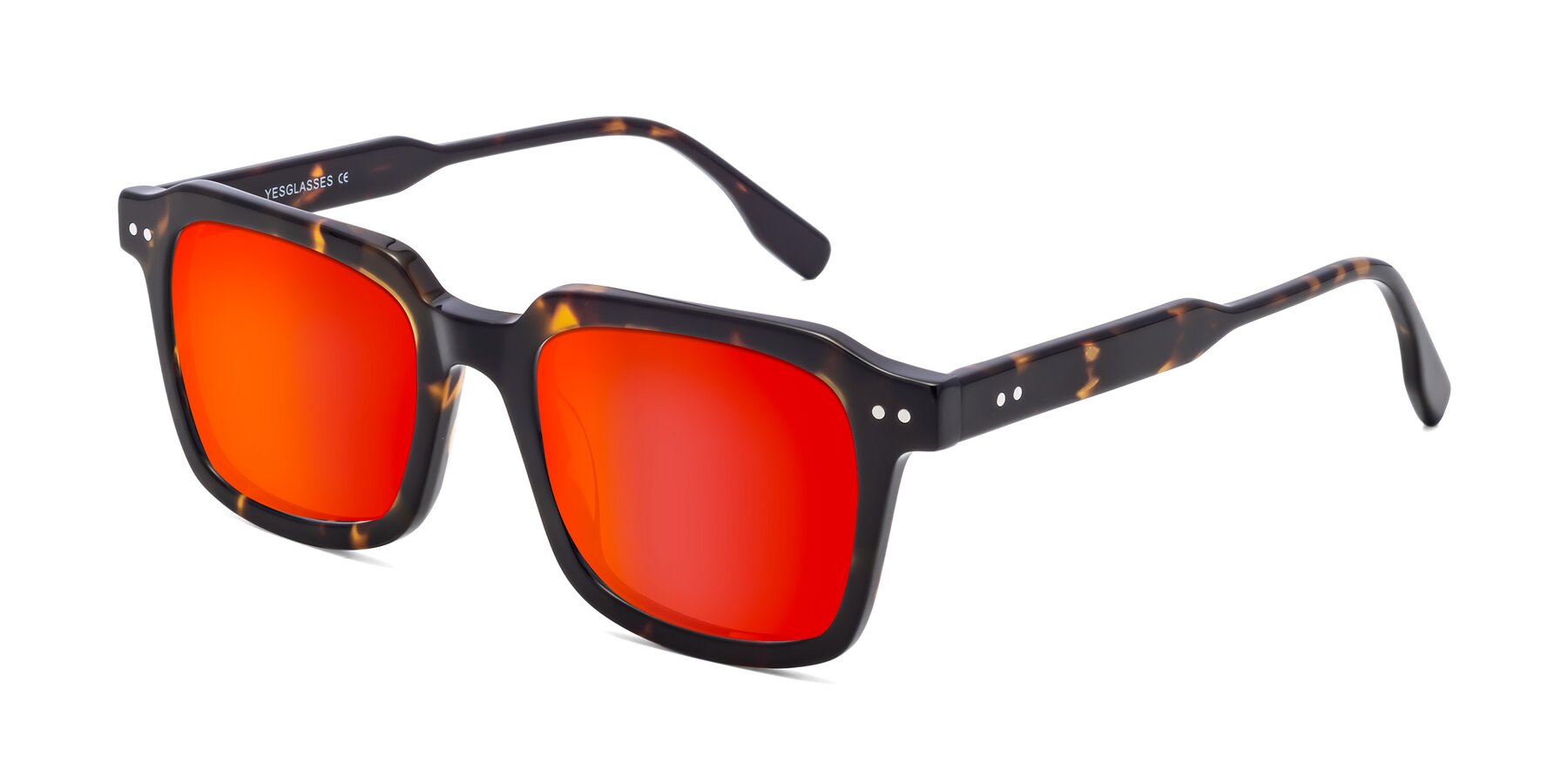 Angle of St. Mark in Tortoise with Red Gold Mirrored Lenses