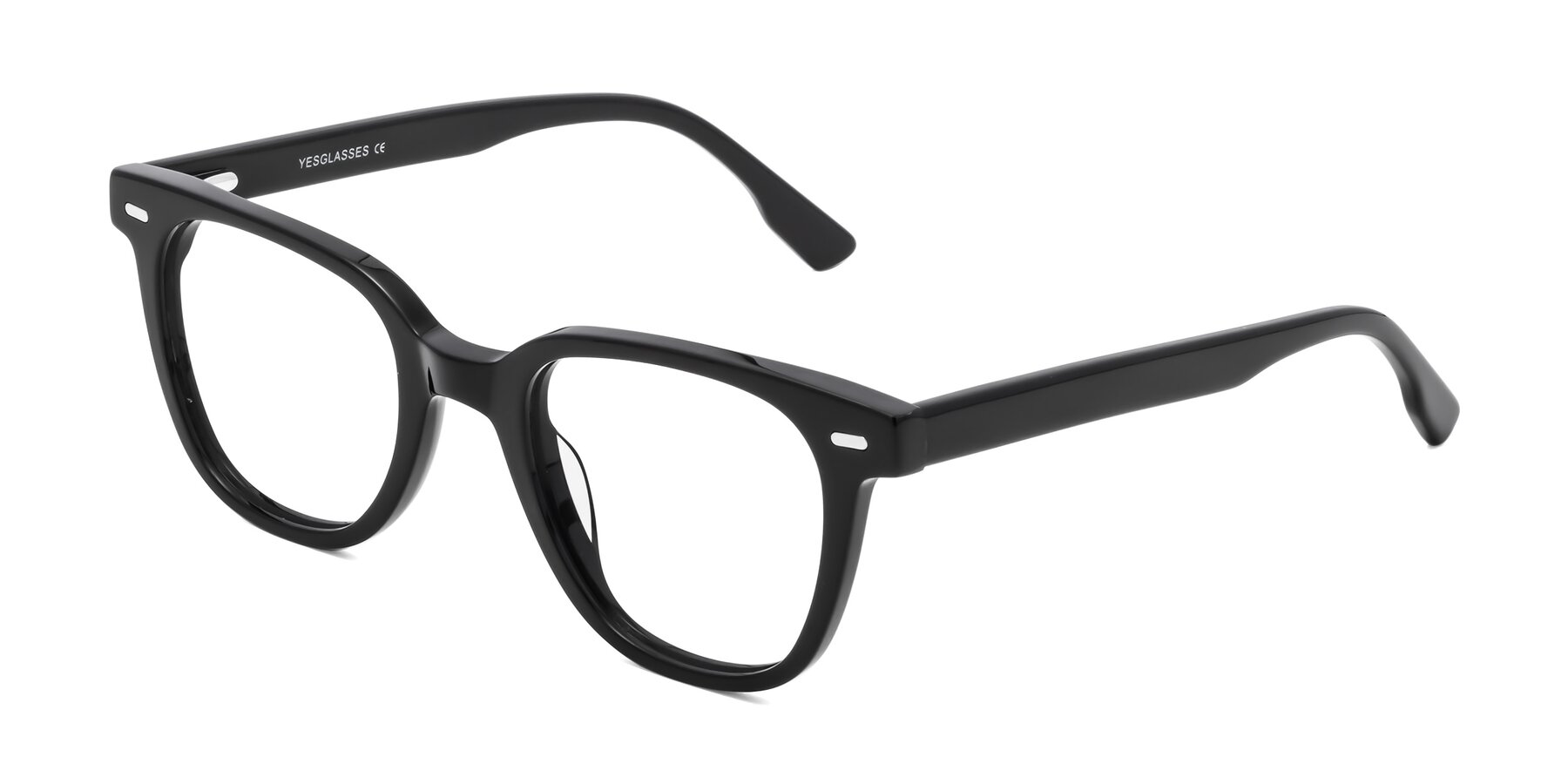 Angle of Beacon in Black with Clear Eyeglass Lenses