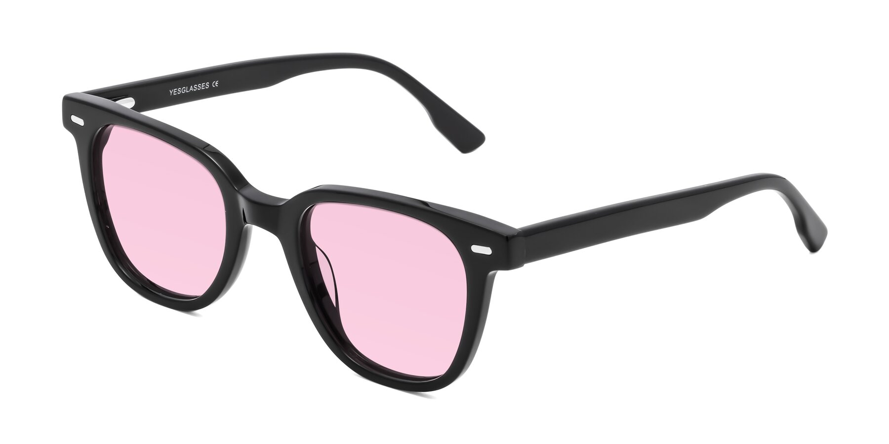 Angle of Beacon in Black with Light Pink Tinted Lenses