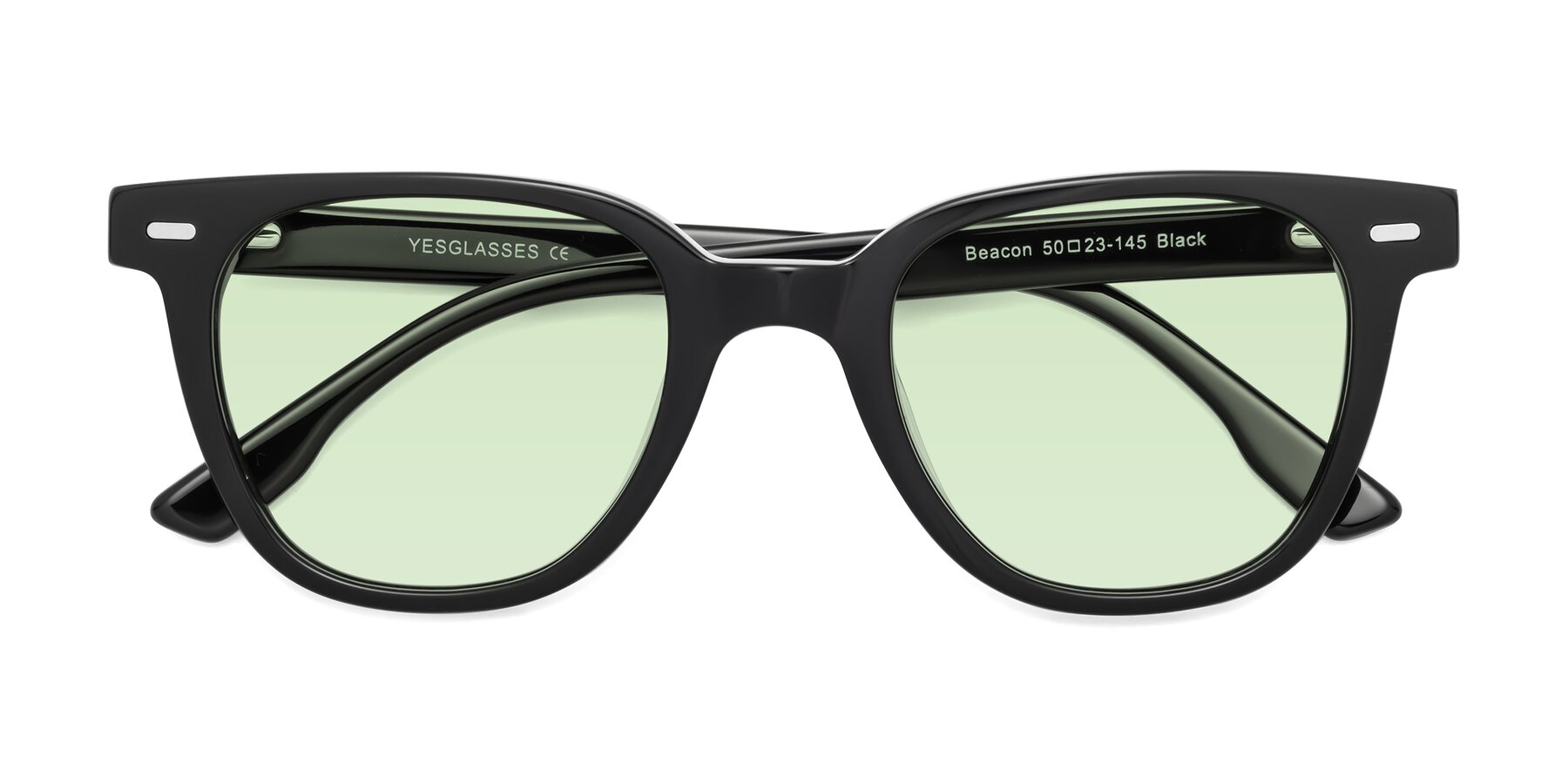 Folded Front of Beacon in Black with Light Green Tinted Lenses