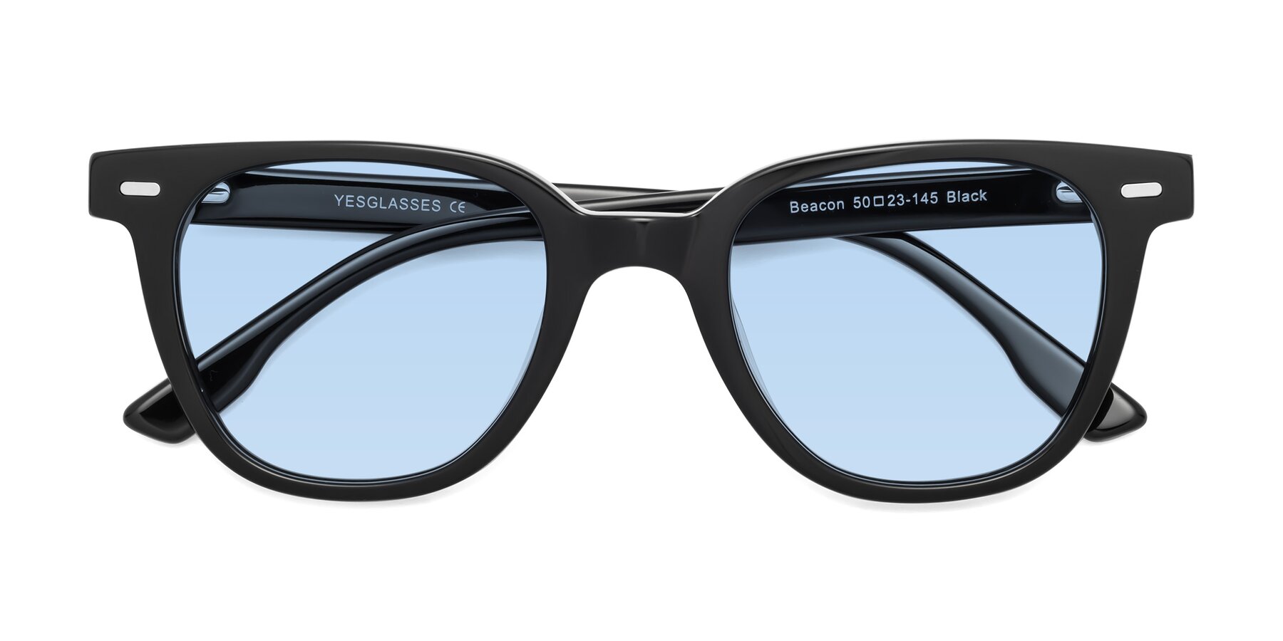 Folded Front of Beacon in Black with Light Blue Tinted Lenses