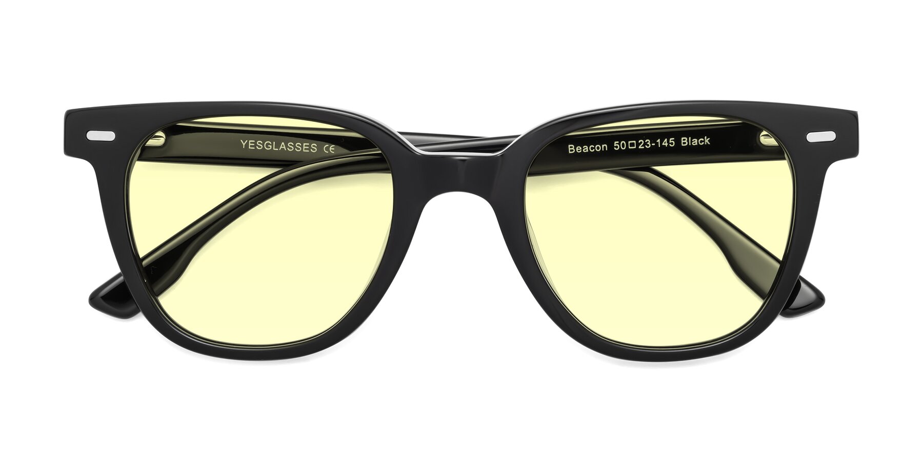 Folded Front of Beacon in Black with Light Yellow Tinted Lenses