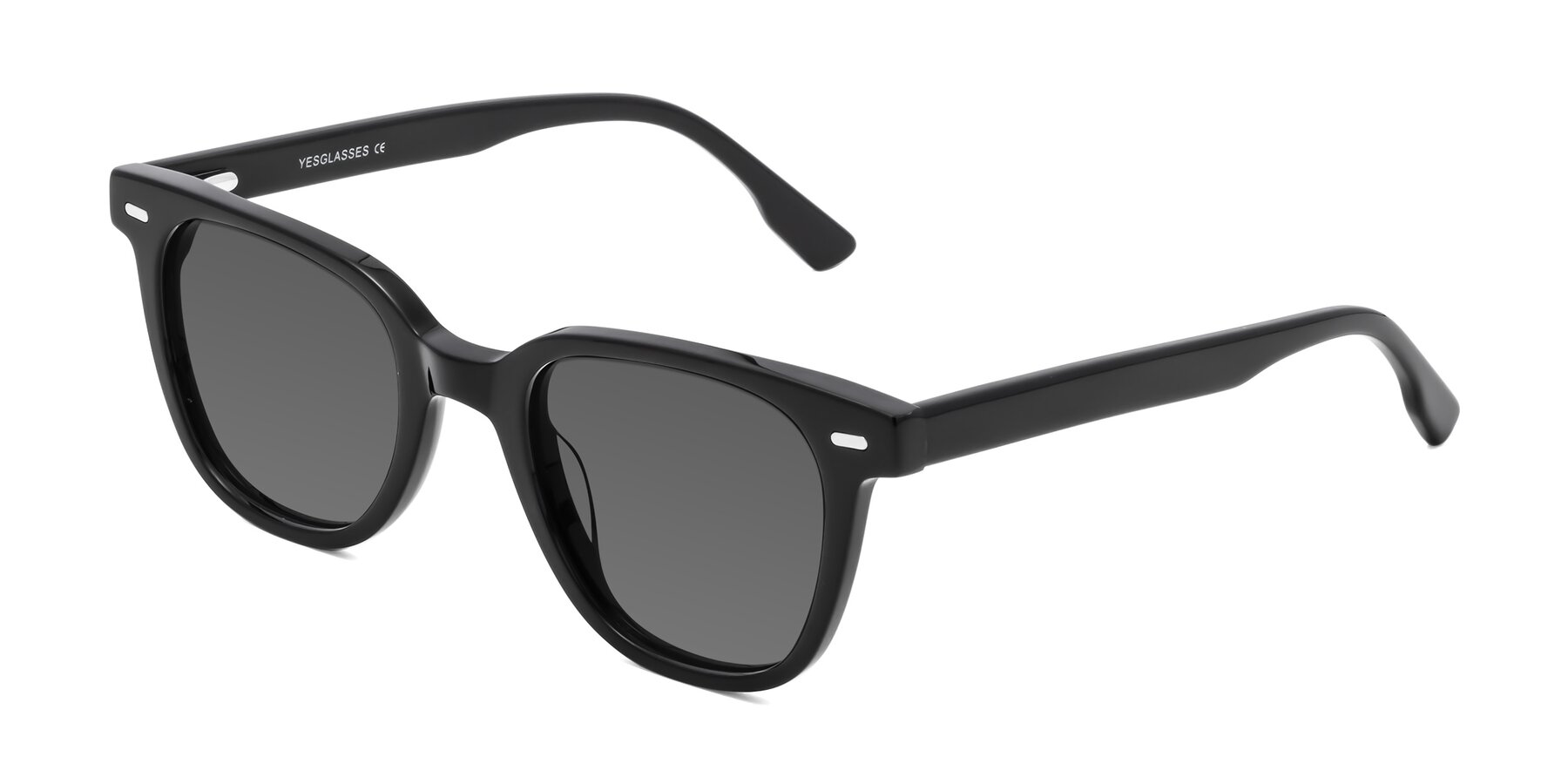 Angle of Beacon in Black with Medium Gray Tinted Lenses