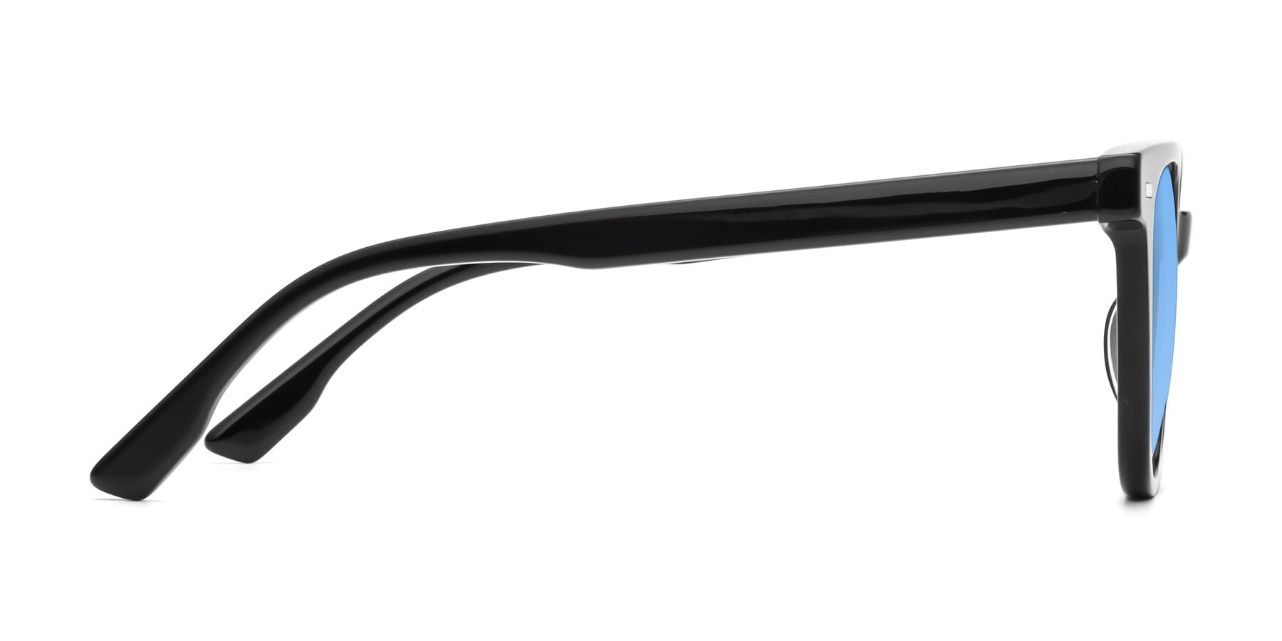 Side of Beacon in Black with Medium Blue Tinted Lenses