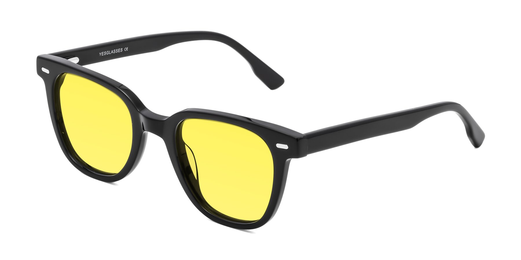 Angle of Beacon in Black with Medium Yellow Tinted Lenses