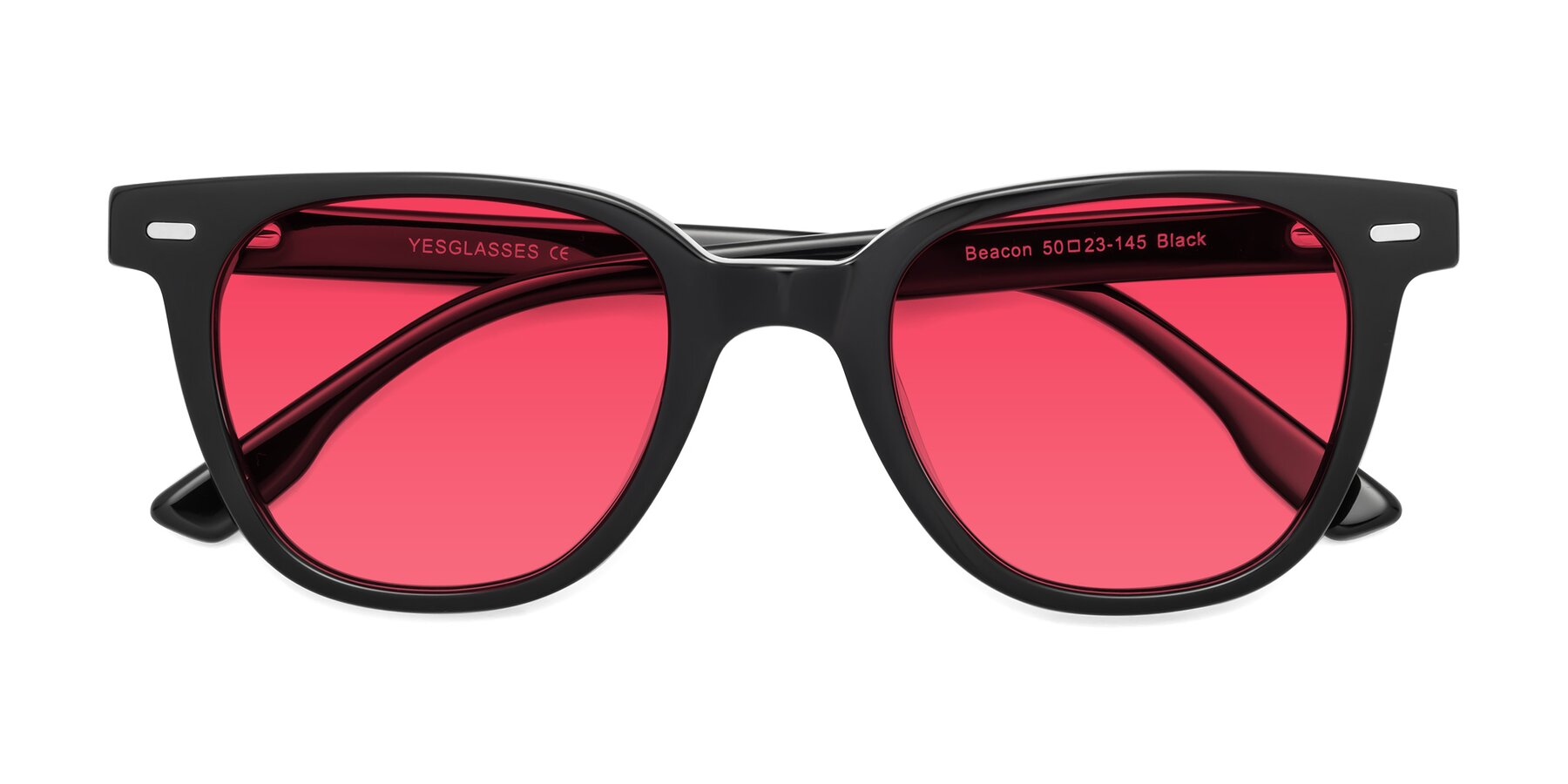 Folded Front of Beacon in Black with Red Tinted Lenses