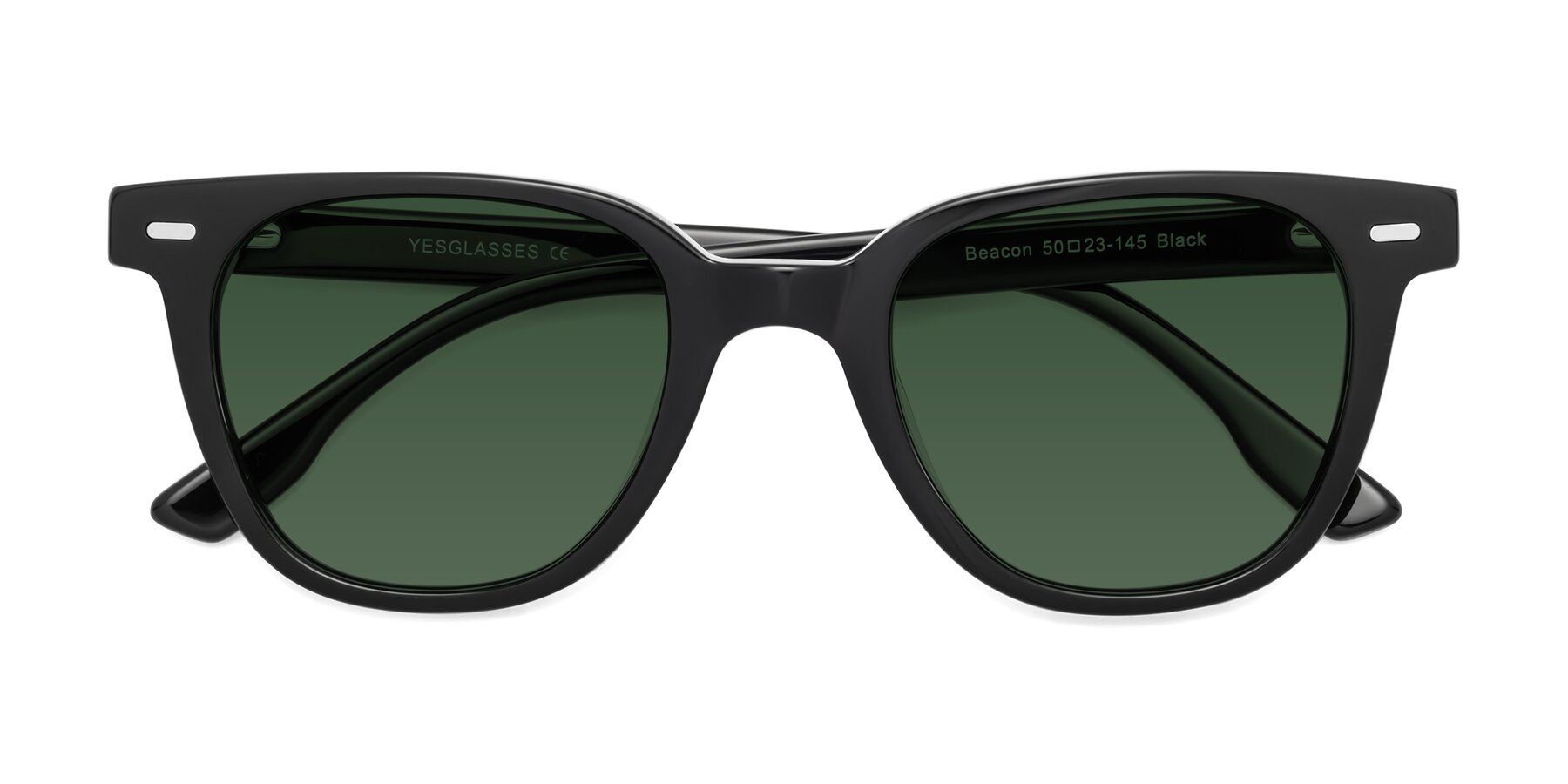 Folded Front of Beacon in Black with Green Tinted Lenses