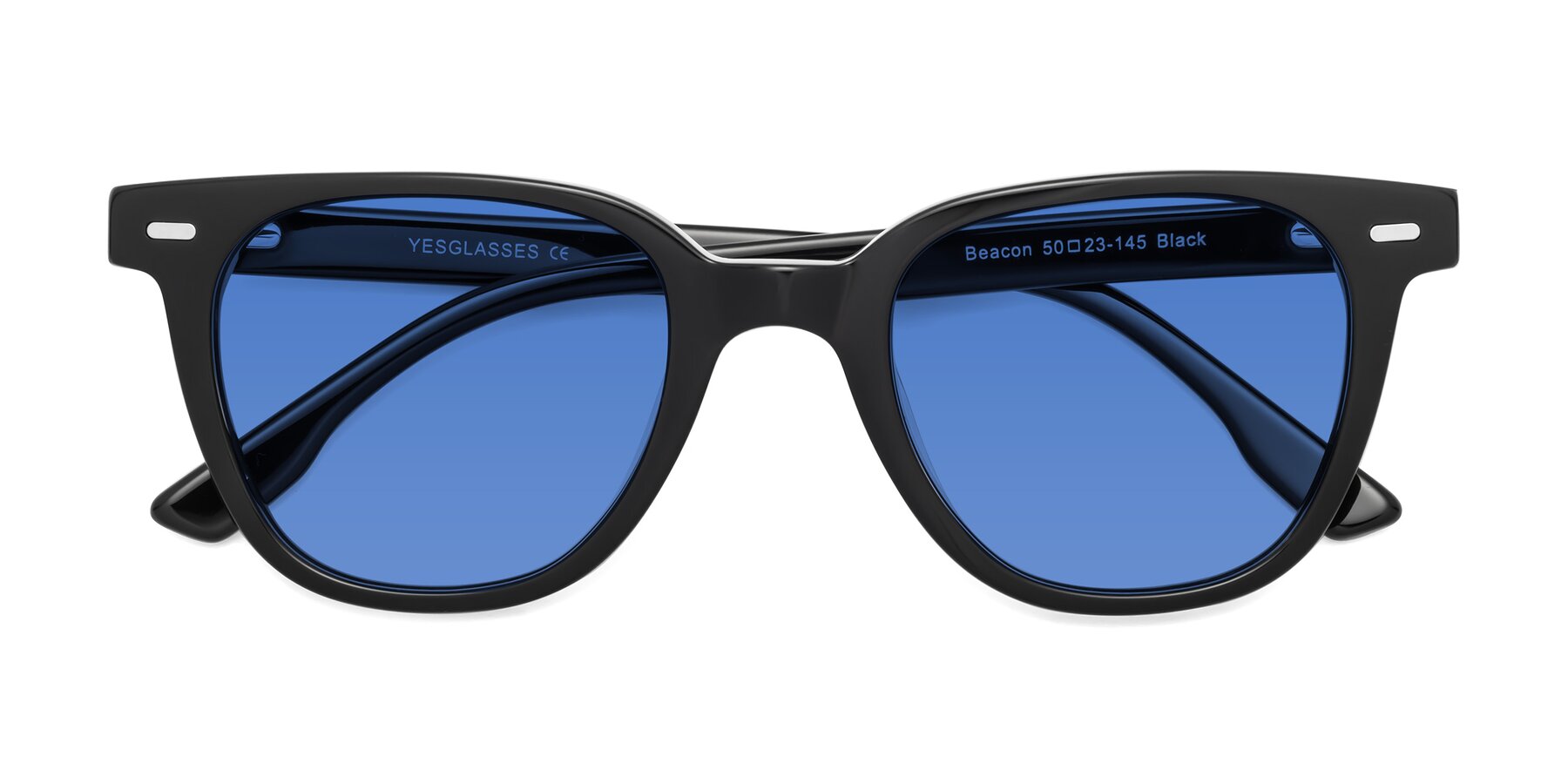 Folded Front of Beacon in Black with Blue Tinted Lenses